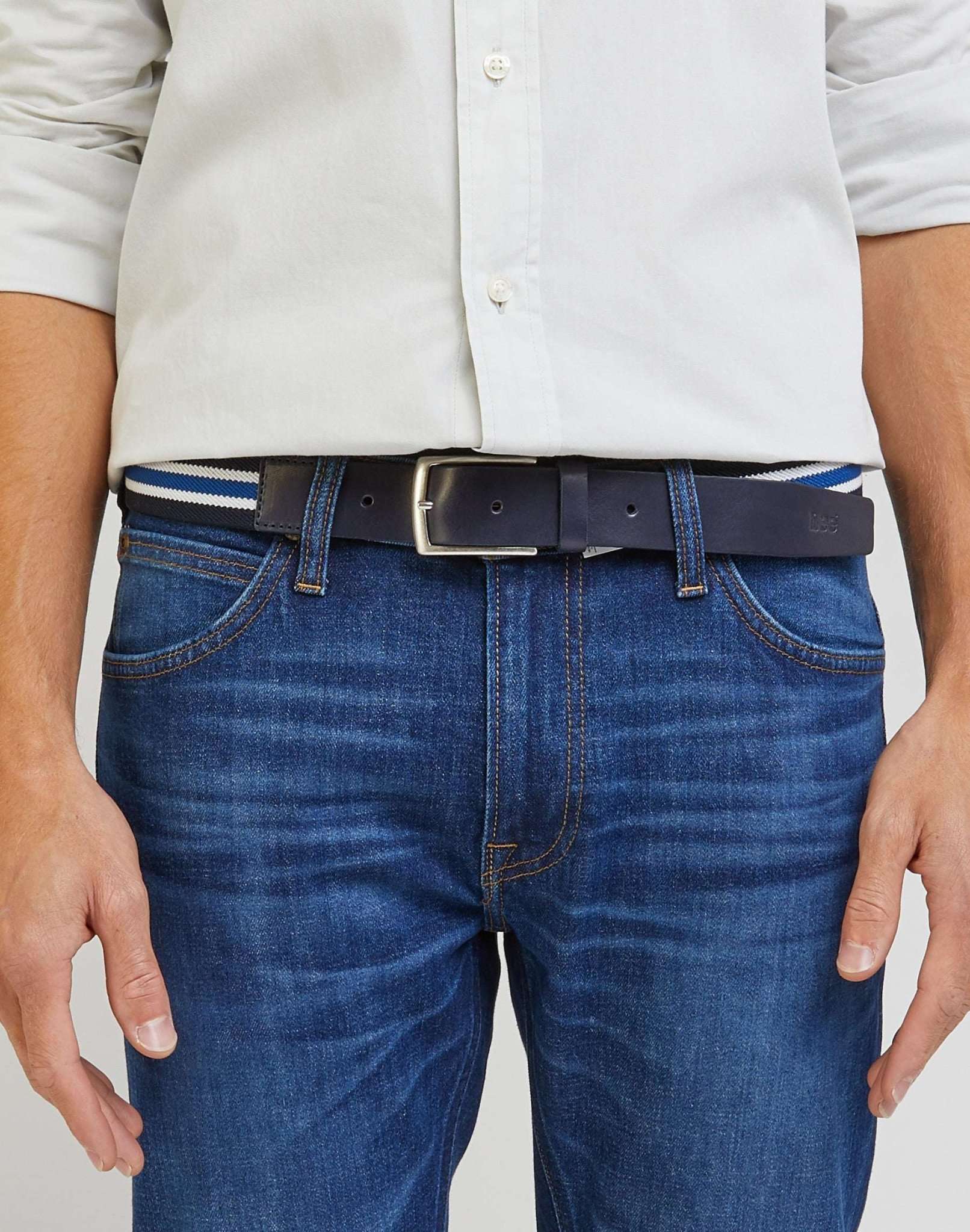 Cintura in fettuccia a righe in Sky Captain Belt Lee