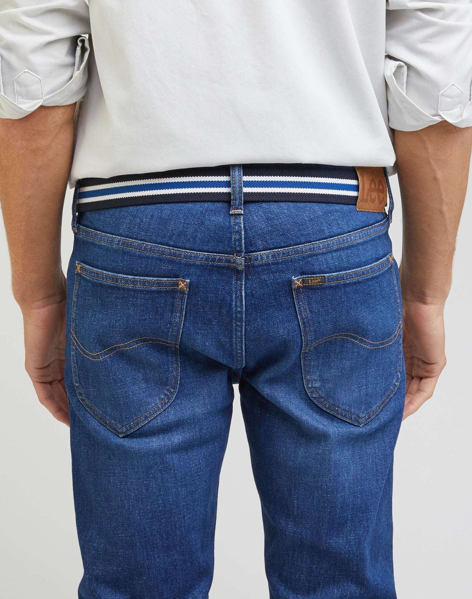 Cintura in fettuccia a righe in Sky Captain Belt Lee