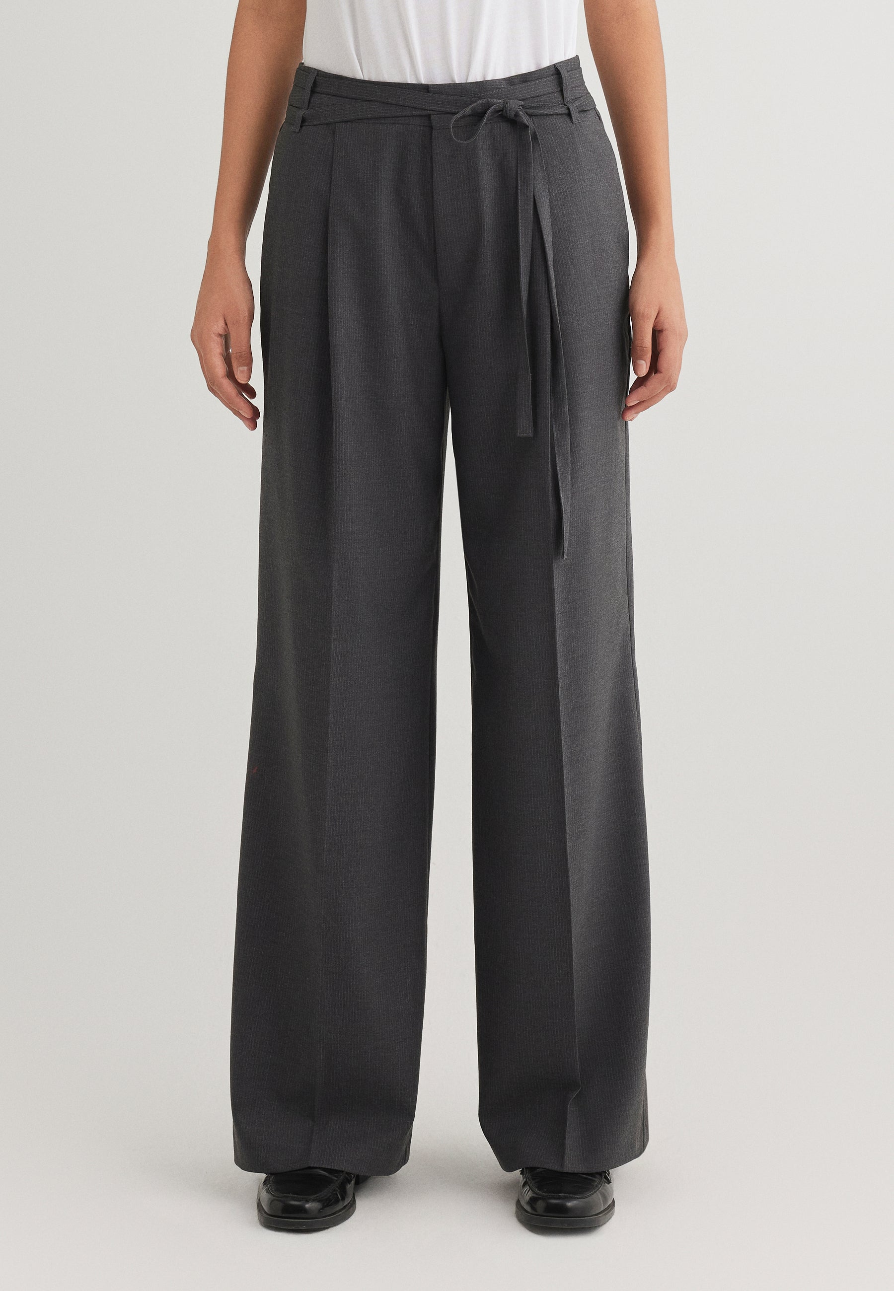 Cintura per pantaloni in tessuto in Antrasit Pin Stripe Pantaloni Mavi