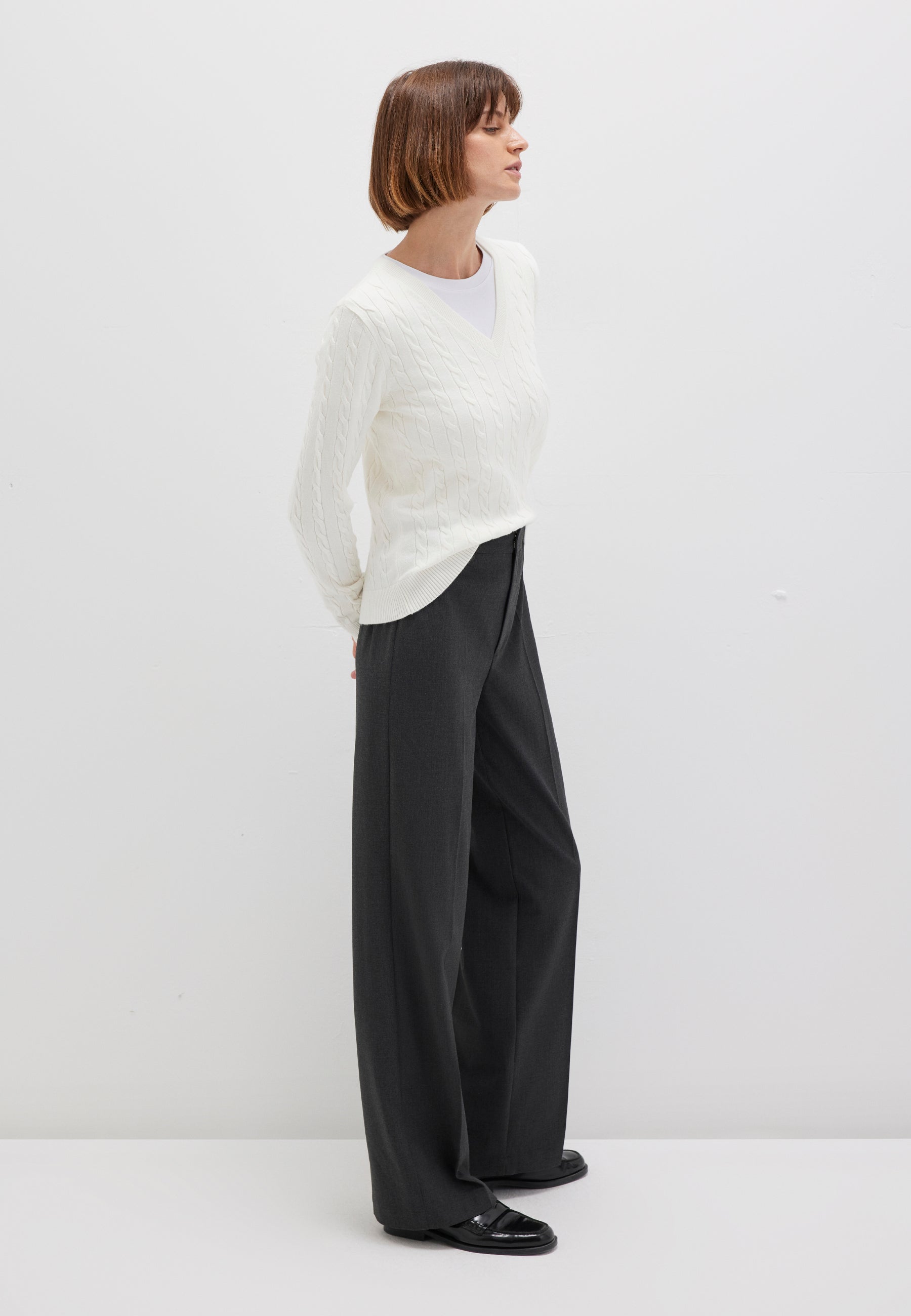 Pantalone tessuto in antracite melange Pantaloni Mavi