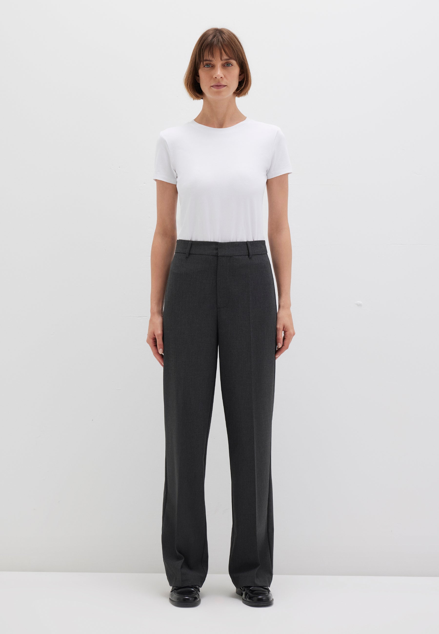 Pantalone tessuto in antracite melange Pantaloni Mavi