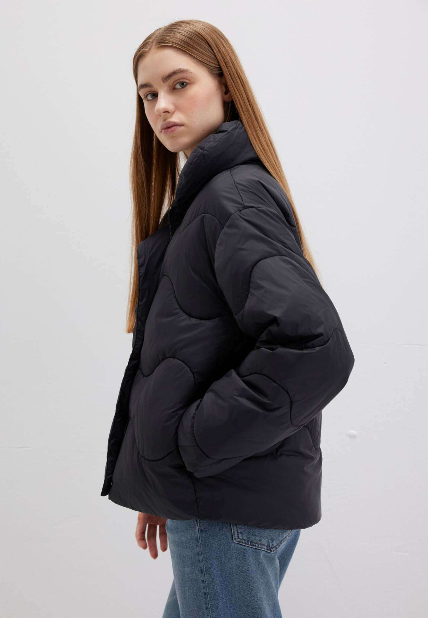 Giacca a collo alto in nero Giacche Mavi