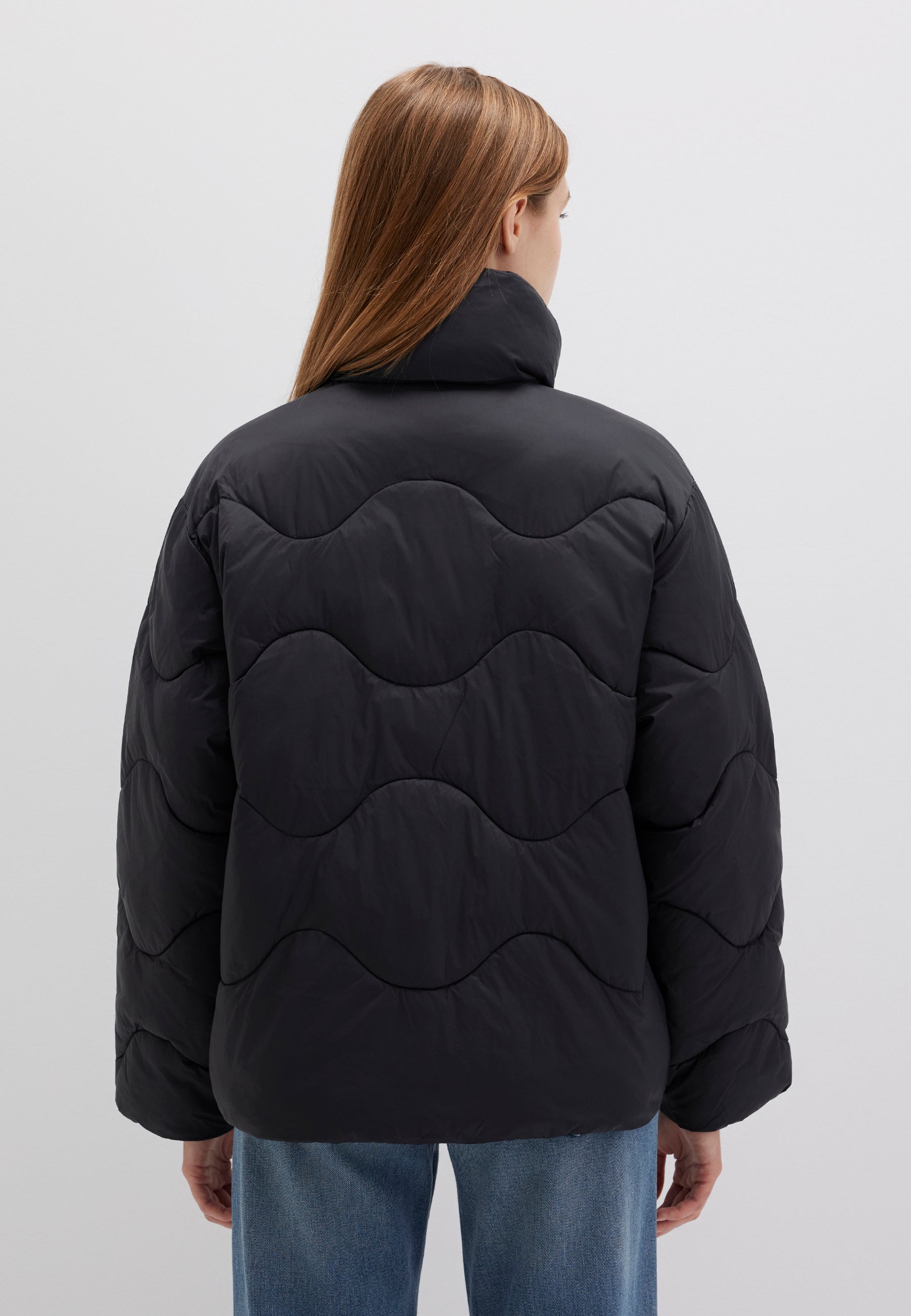 Giacca a collo alto in nero Giacche Mavi