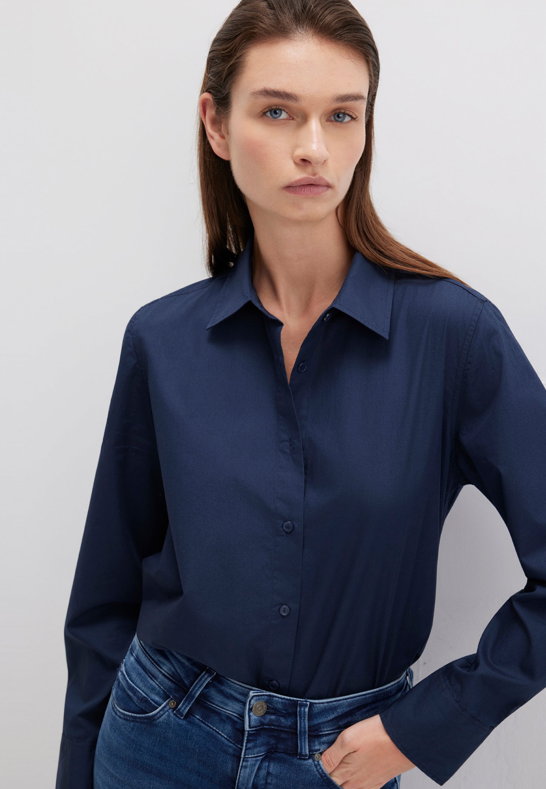Camicia a maniche lunghe in camicie Blazer Mavi, marina