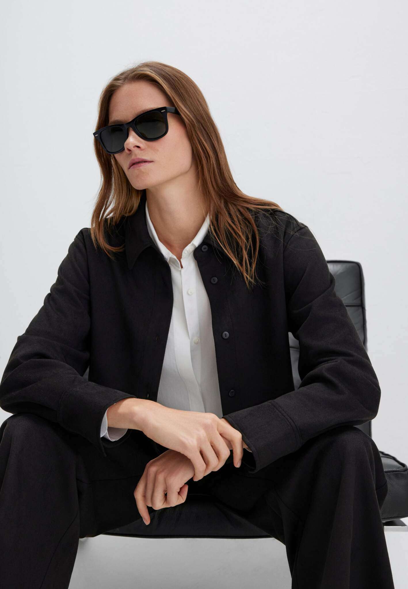 Camicia a maniche lunghe in tessuto nero Camicie Mavi