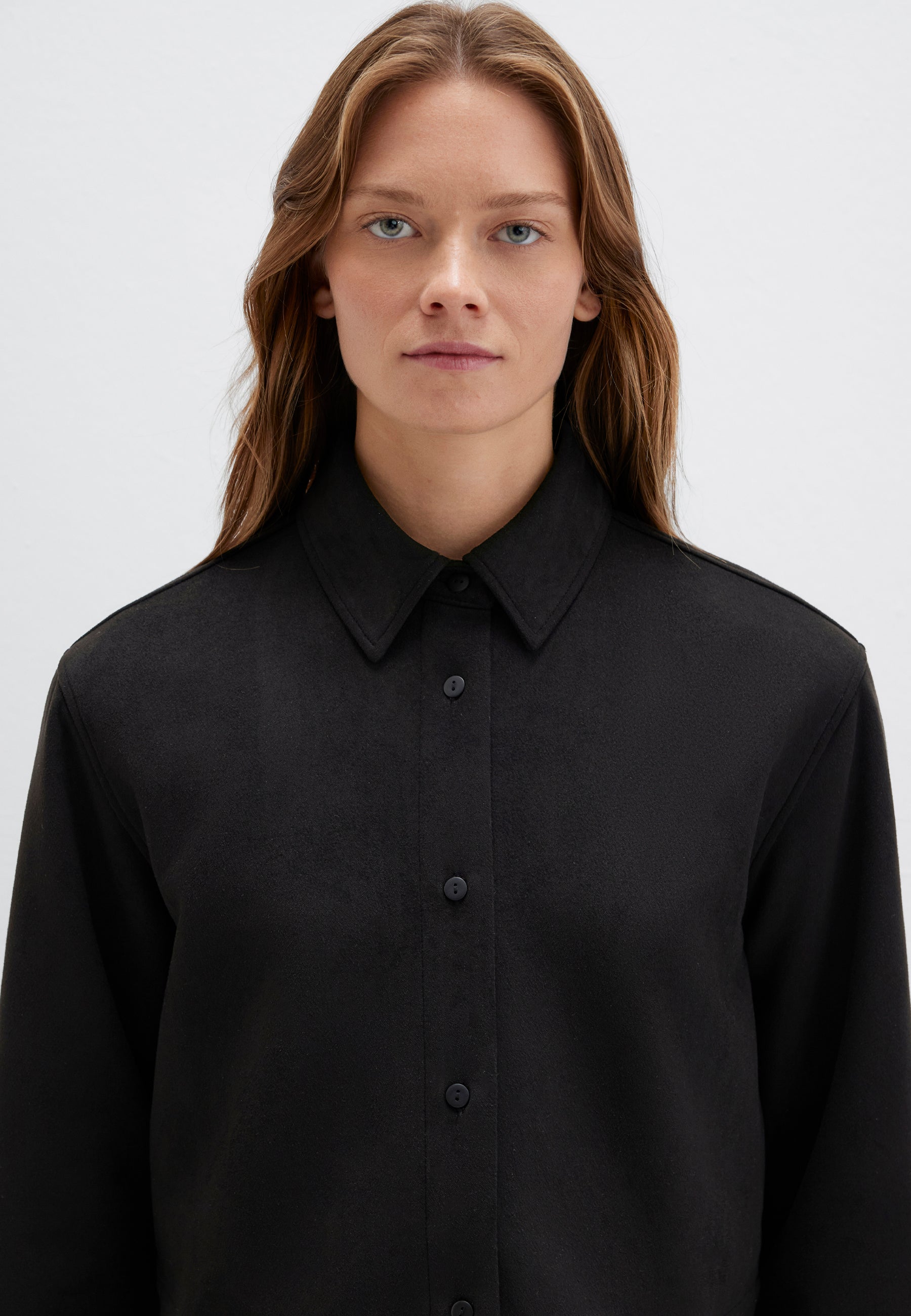 Camicia a maniche lunghe in tessuto nero Camicie Mavi