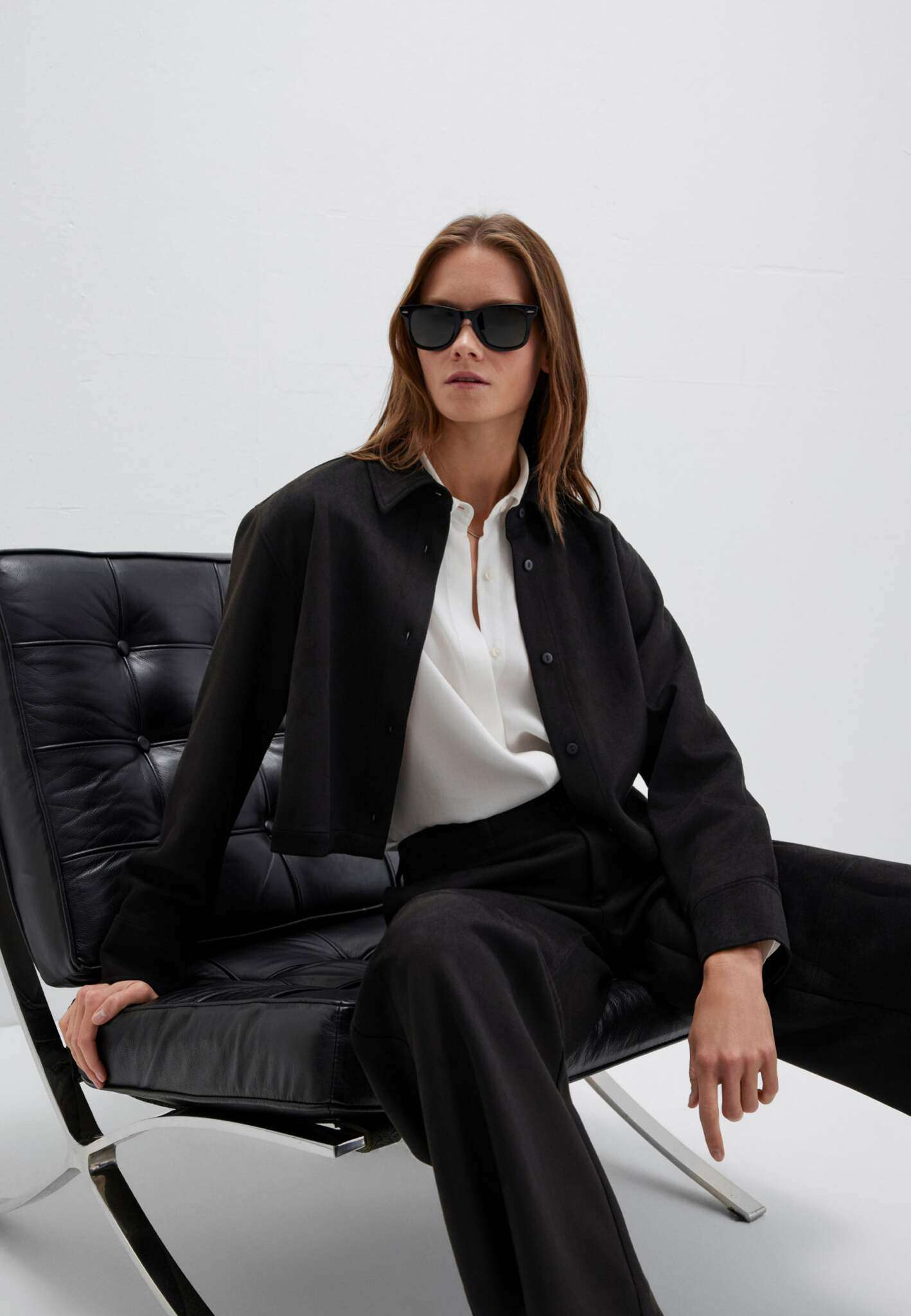 Camicia a maniche lunghe in tessuto nero Camicie Mavi