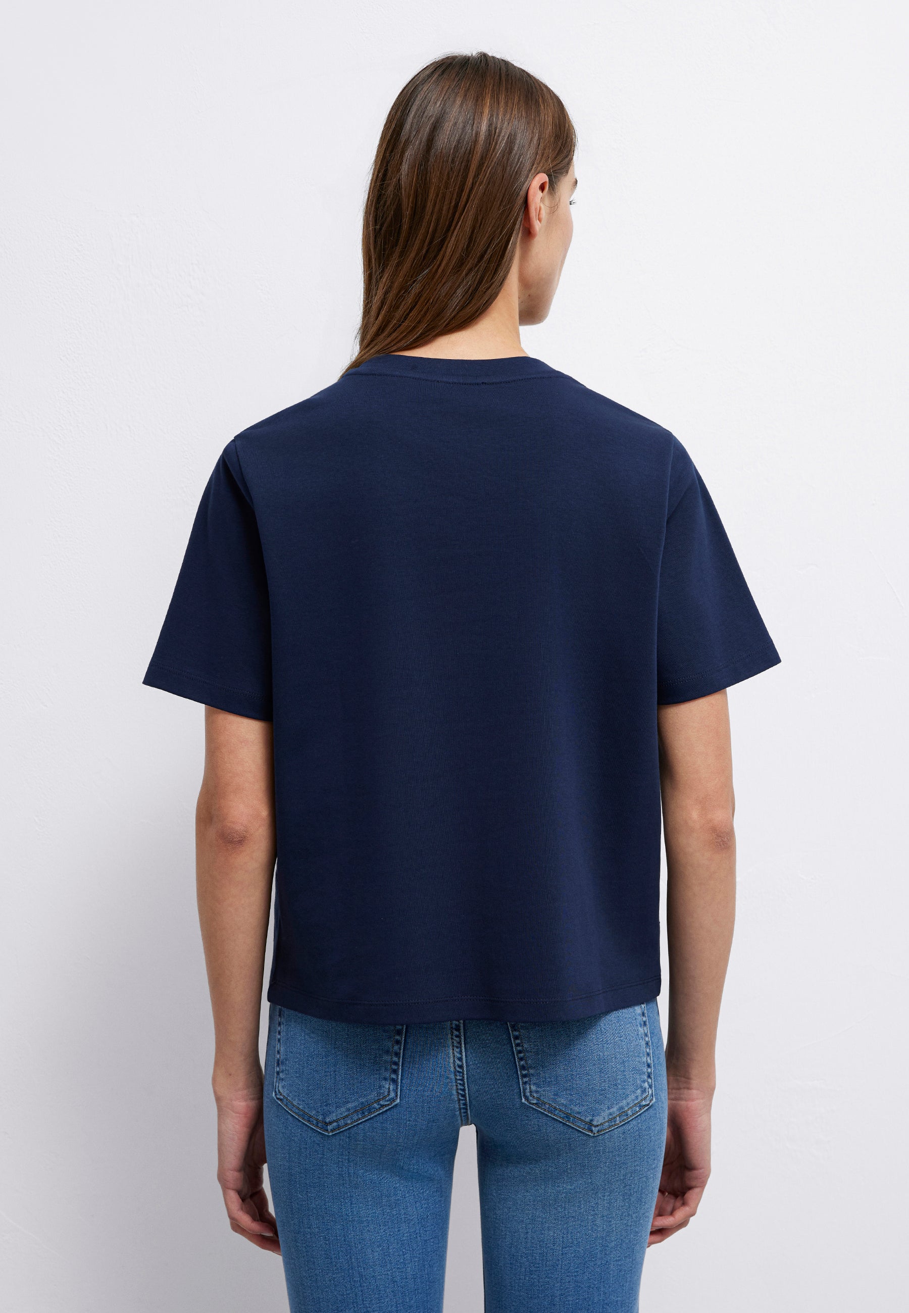 Maglietta a maniche corte in jersey alla moda blu navy Blazer T-Shirts Mavi