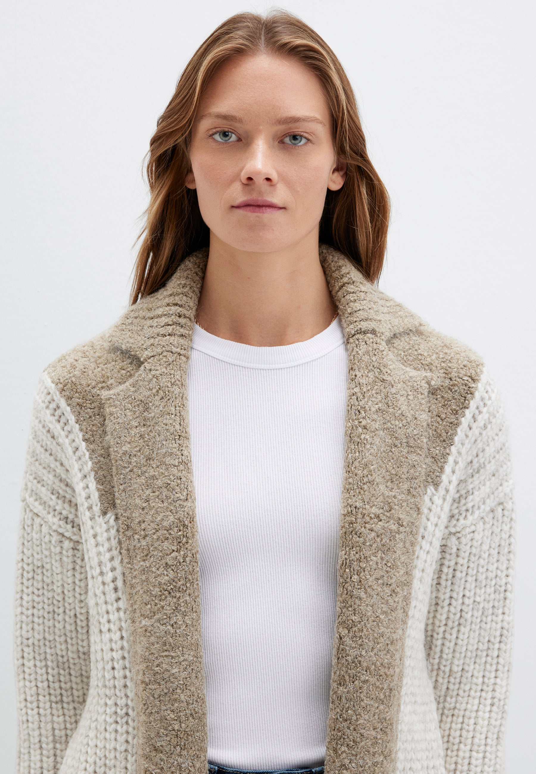 Cardigan a righe salvia argento Cardigan Mavi