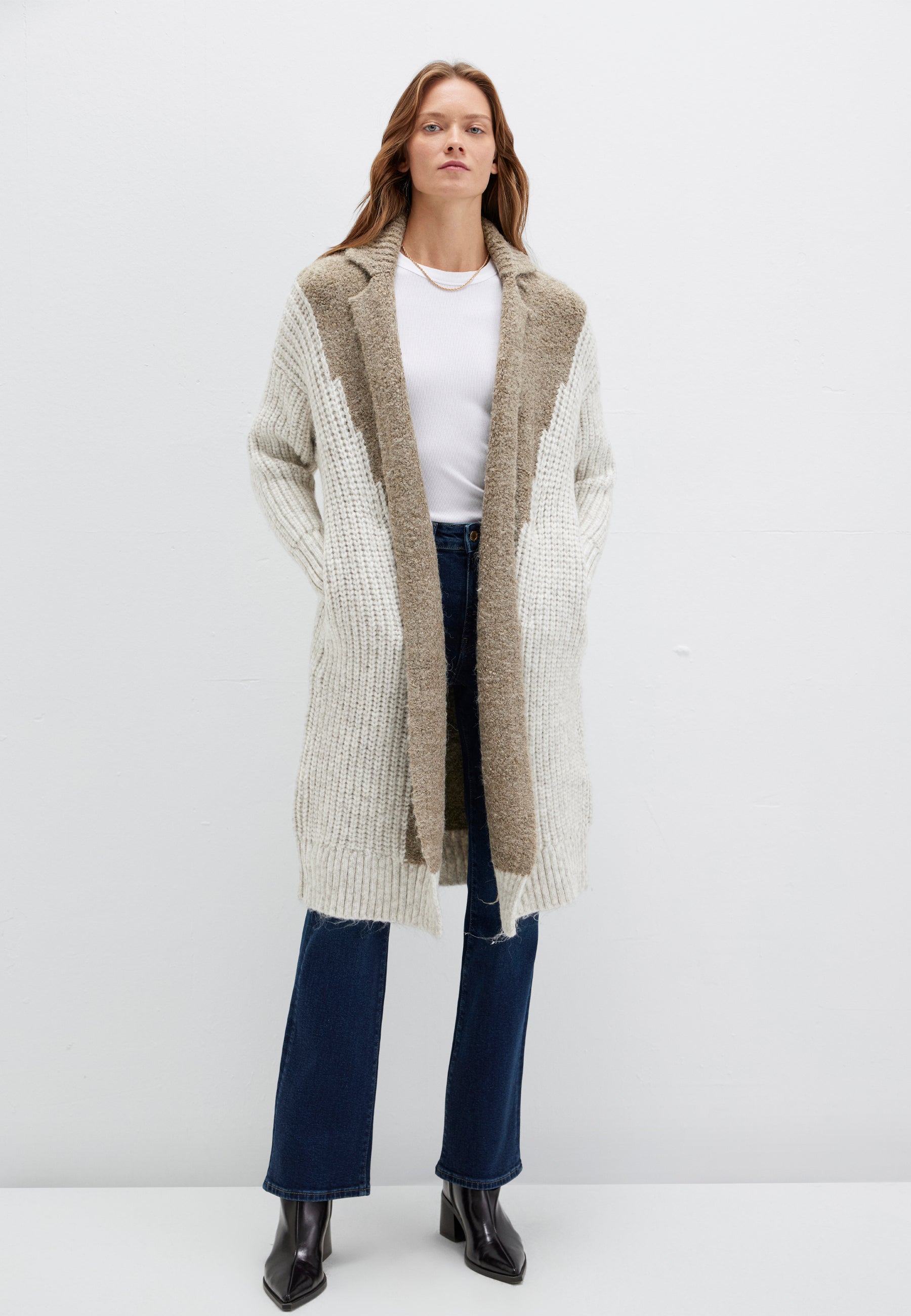 Cardigan a righe salvia argento Cardigan Mavi