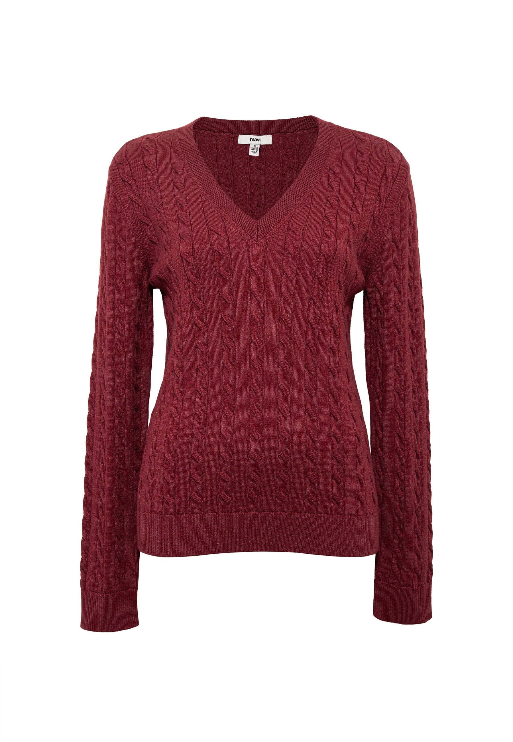 Maglione con scollo a V in cordovan Maglioni Mavi