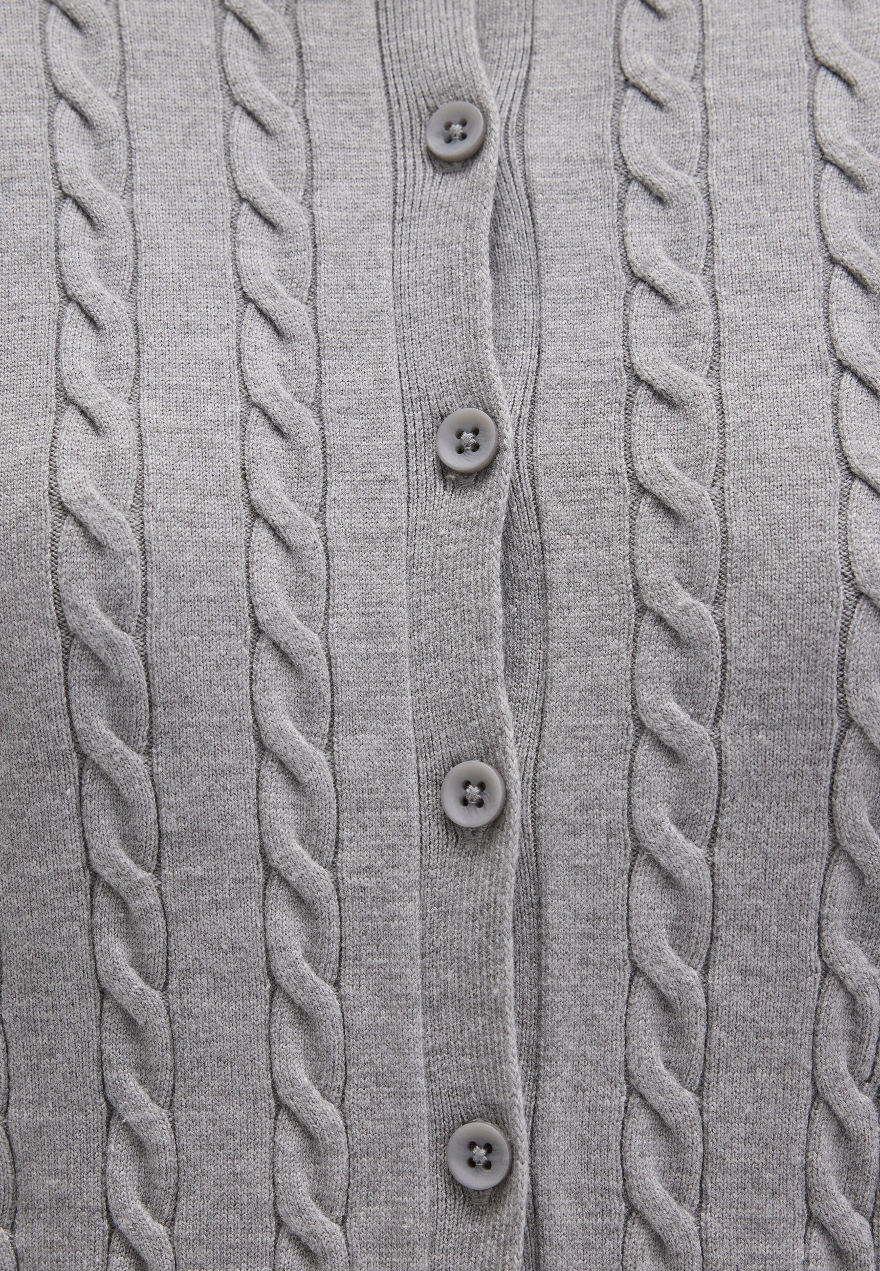 Cardigan corto con bottoni in grigio medio melange Cardigan Mavi