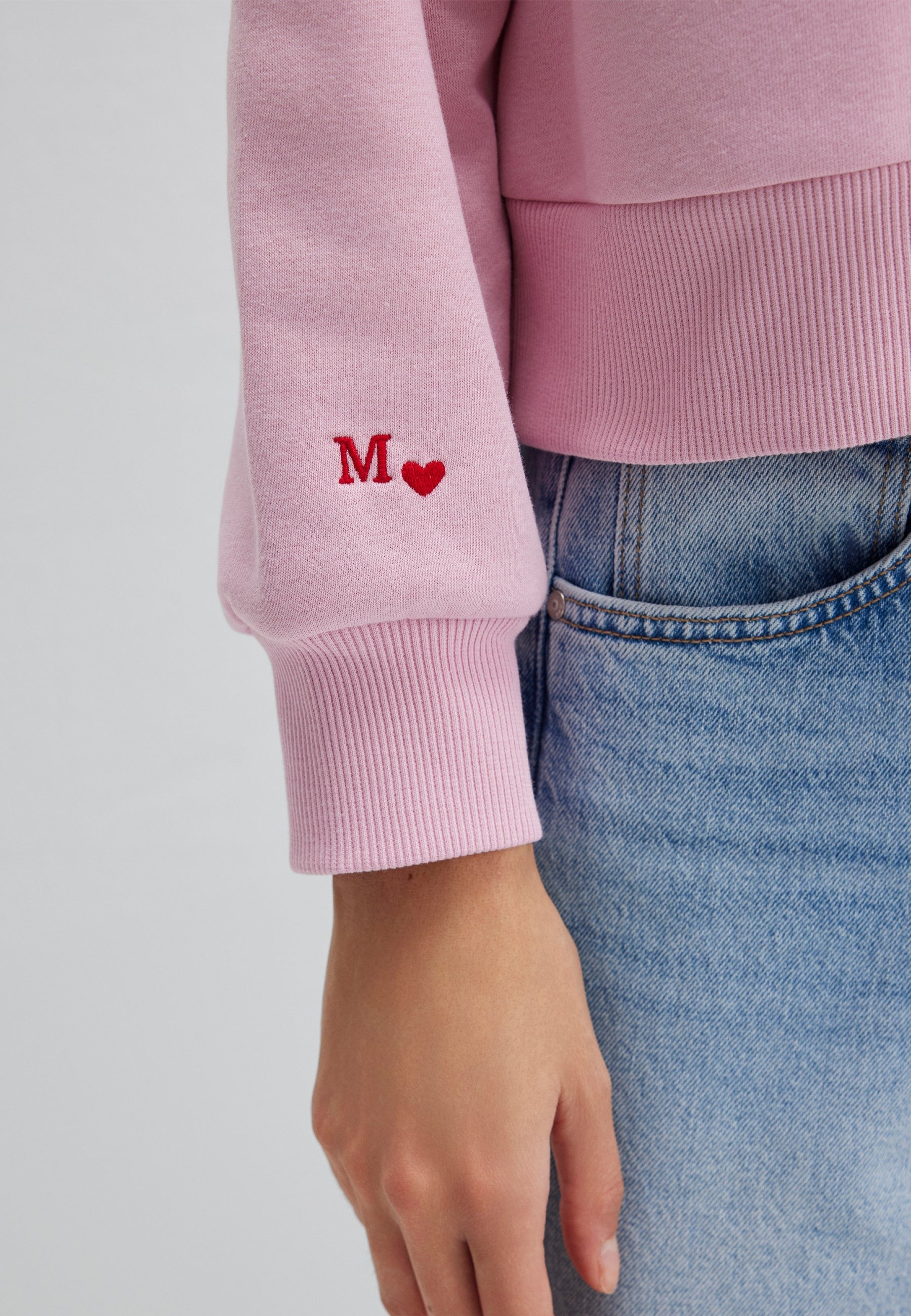 Felpa girocollo rosa nettare