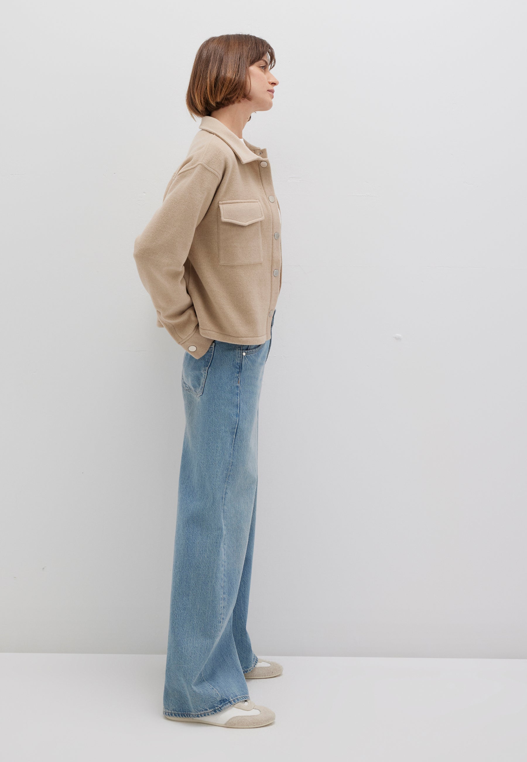 Felpa con bottoni in pavé melange Giacche Mavi