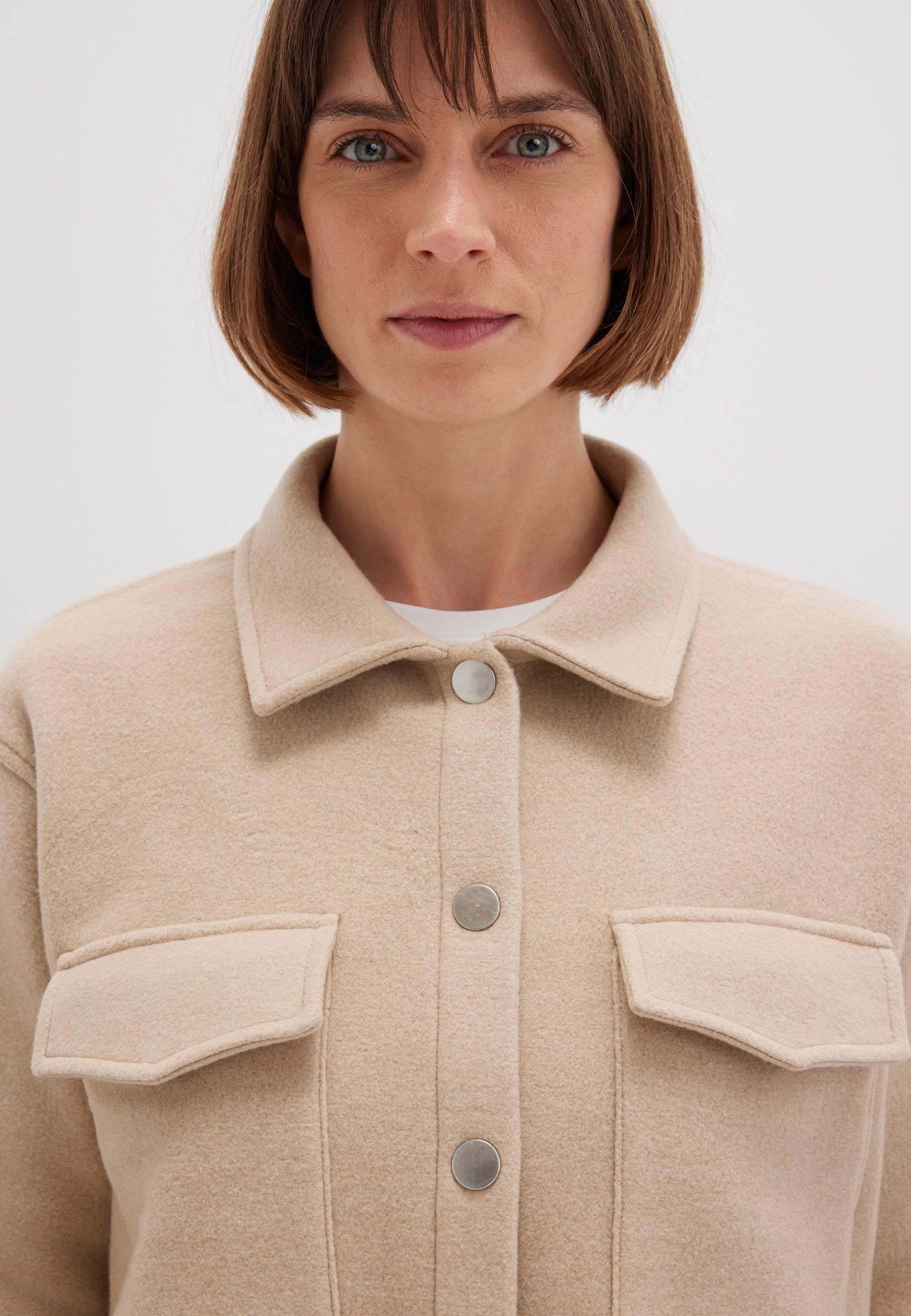 Felpa con bottoni in pavé melange Giacche Mavi