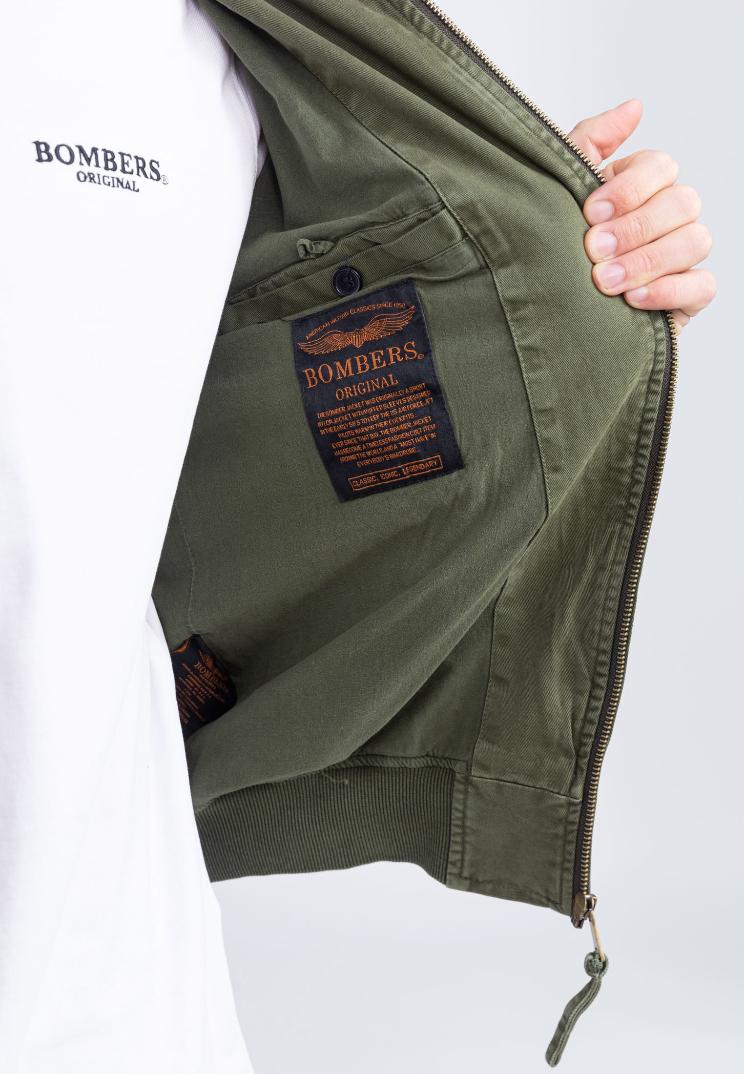 Giacca bomber Mac M in kaki Giacche Bombers Original