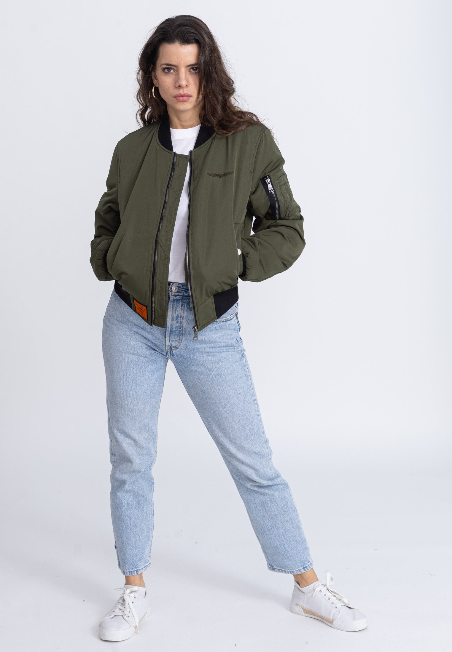 Giubbotto bomber Max W in kaki Giacche Bombers Original