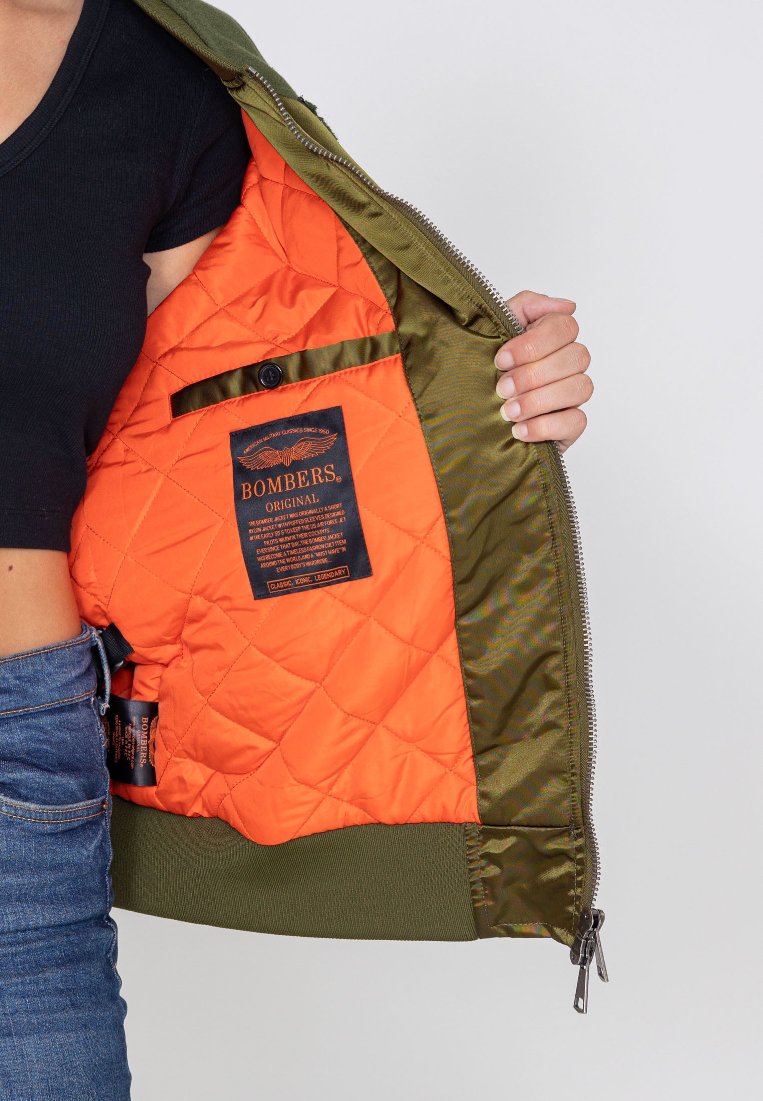 Giubbotto bomber Nabari U in kaki Giacche Bombers Original