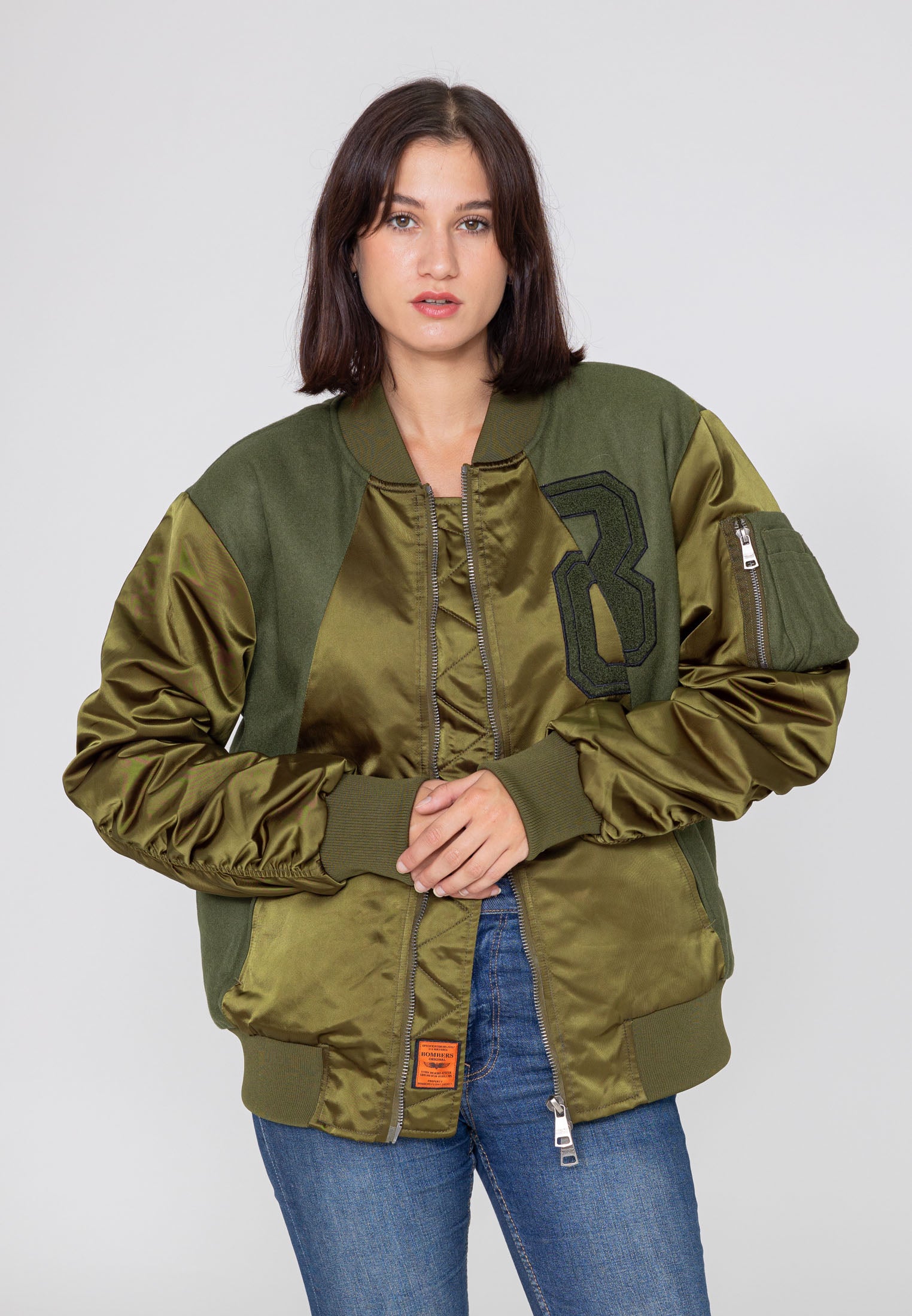 Giubbotto bomber Nabari U in kaki Giacche Bombers Original
