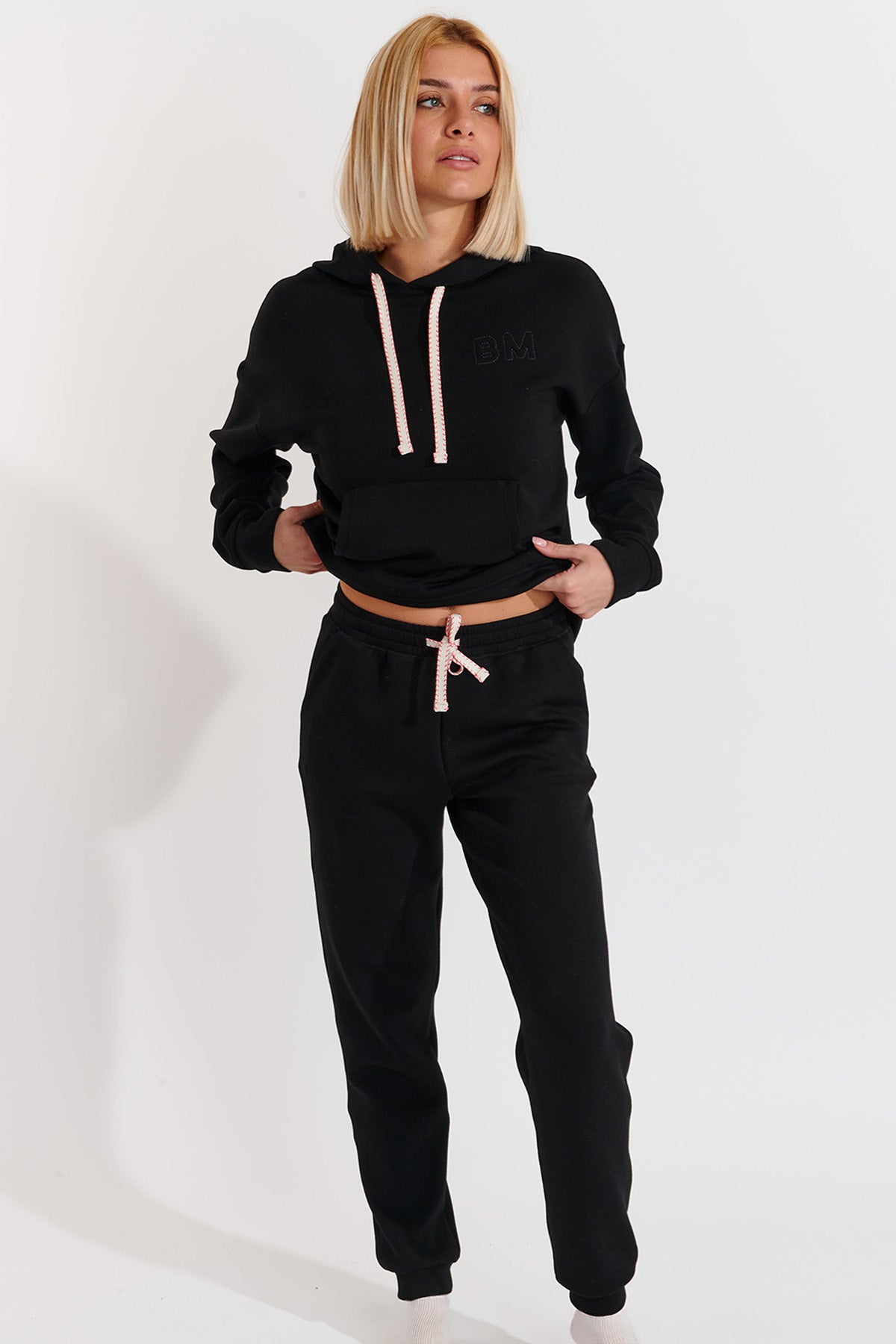 QUICK-BAYJOY pantaloni da jogging in noir Pantaloni Banana Moon