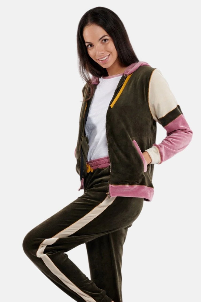 QUICKLY-WILDLAKE Pantaloni in velluto color kaki Pantaloni Banana Moon