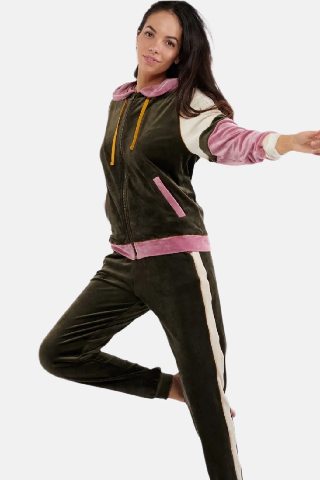 QUICKLY-WILDLAKE Pantaloni in velluto color kaki Pantaloni Banana Moon