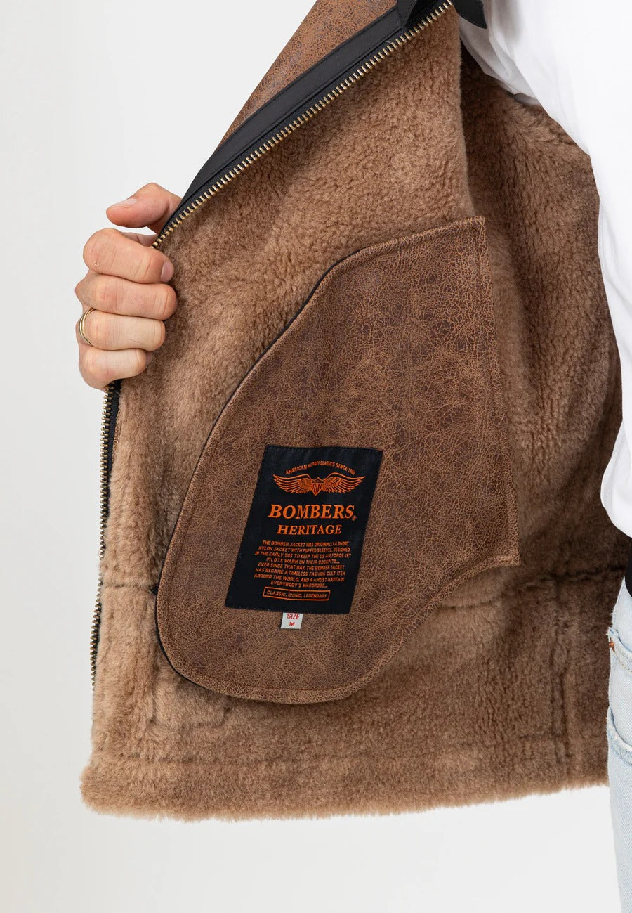 Giacca in pelle RB3-M marrone