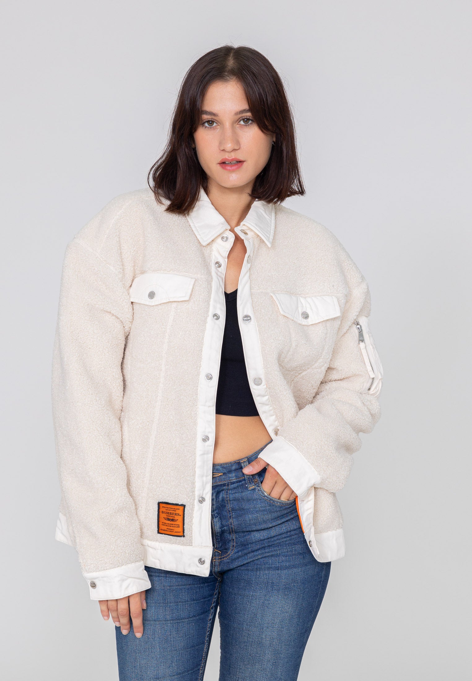 Giacca Saratoga U Sherpa in crema Giacche Bombers Original