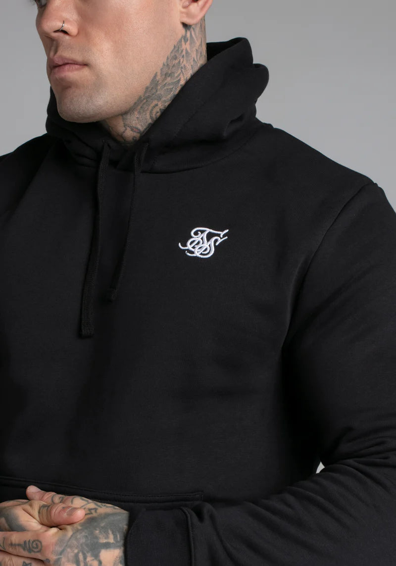 Felpa con cappuccio Essential Overhead in nero SikSilk