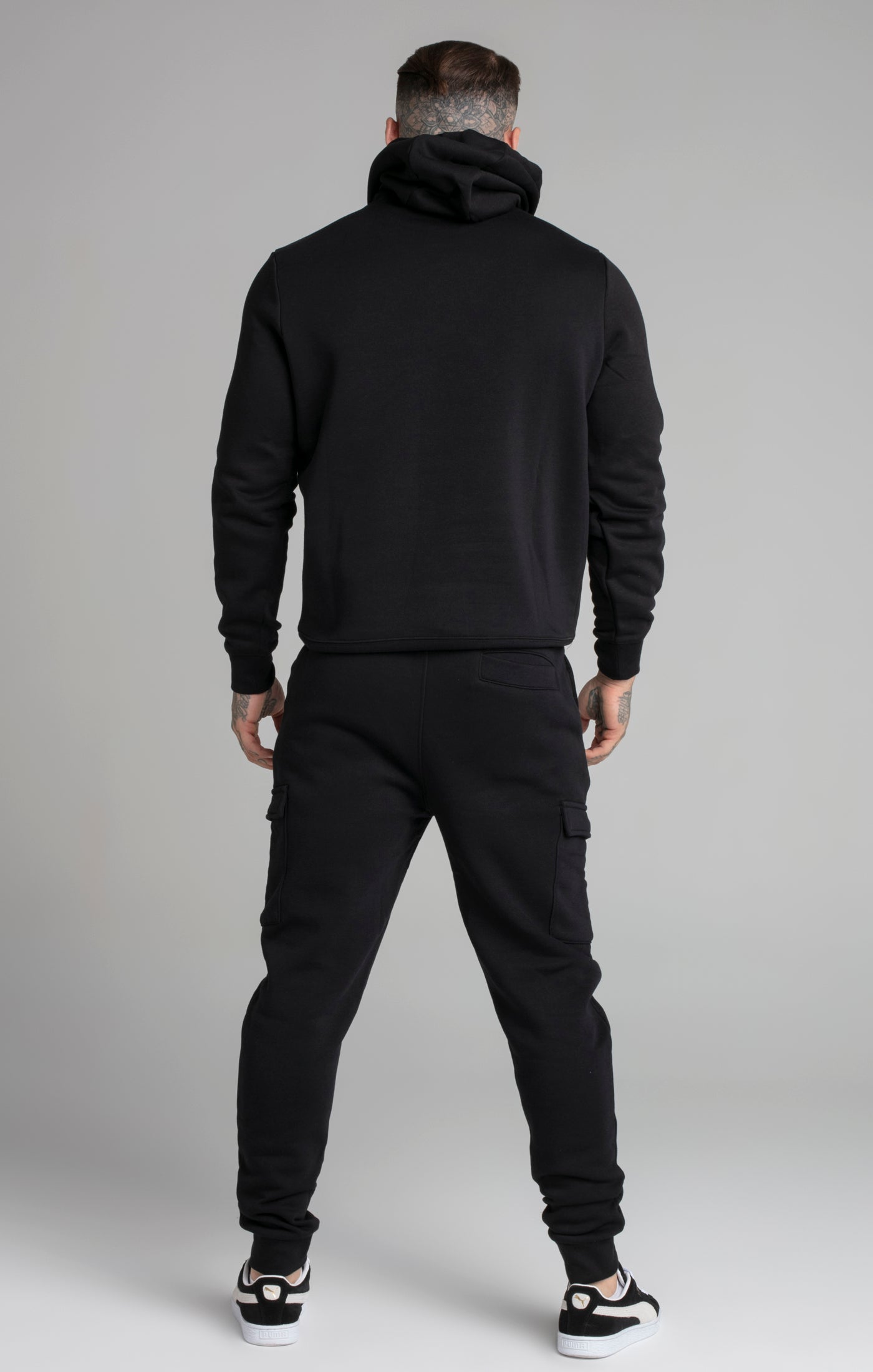 Felpa con cappuccio Essential Overhead in nero SikSilk