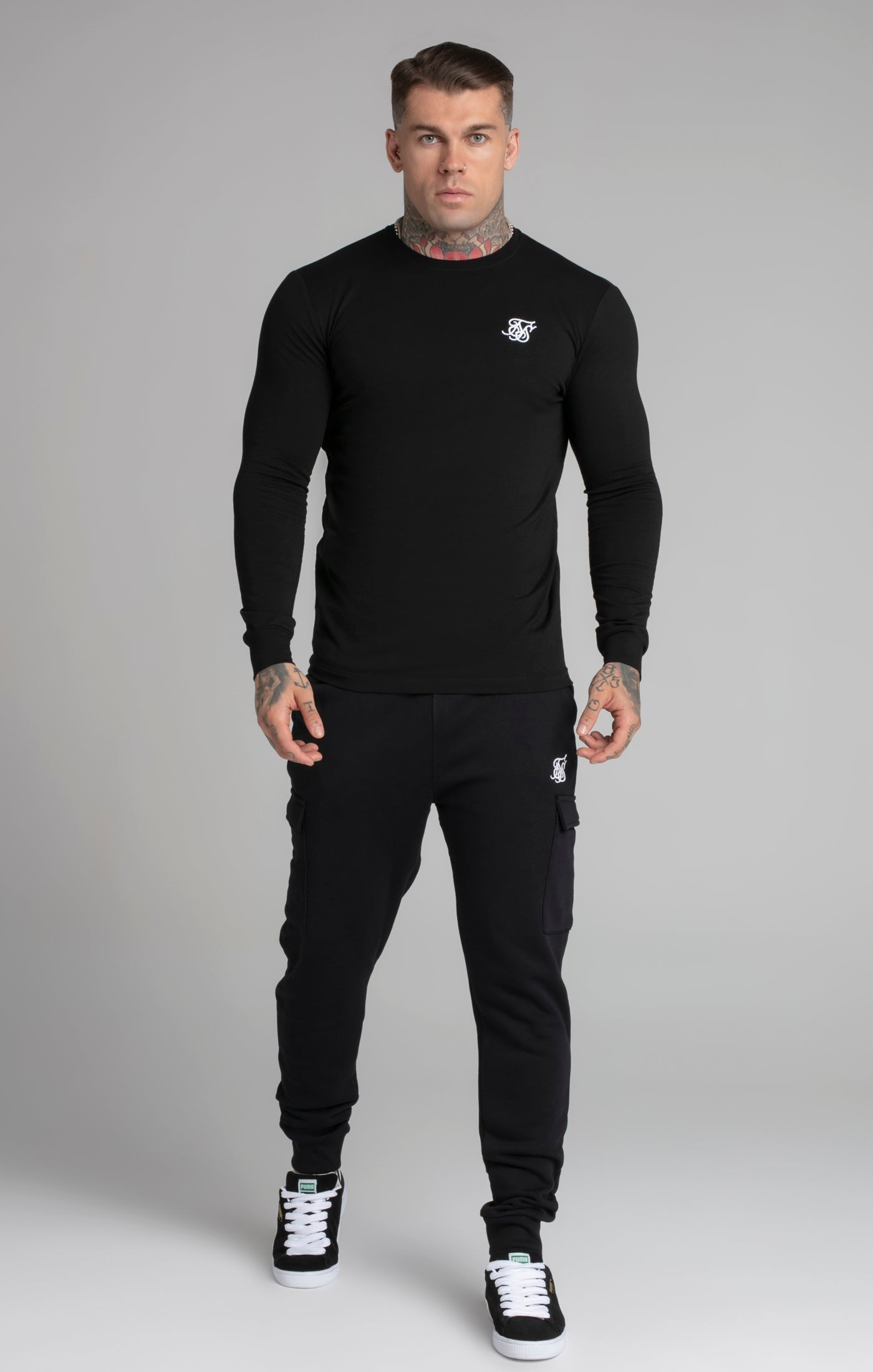 Felpa Essential in nero Felpe SikSilk