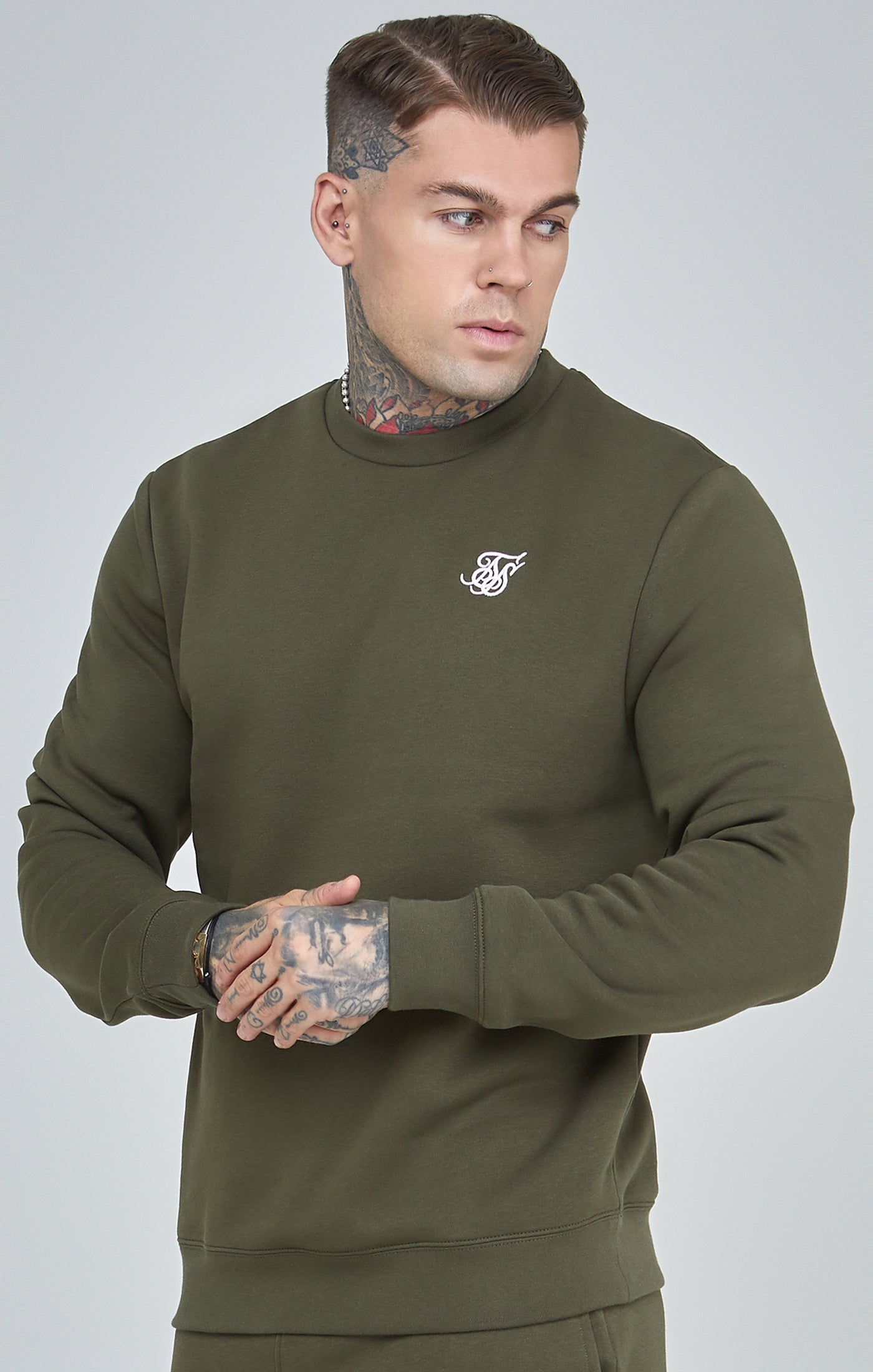 Felpa essenziale in kaki Felpe SikSilk