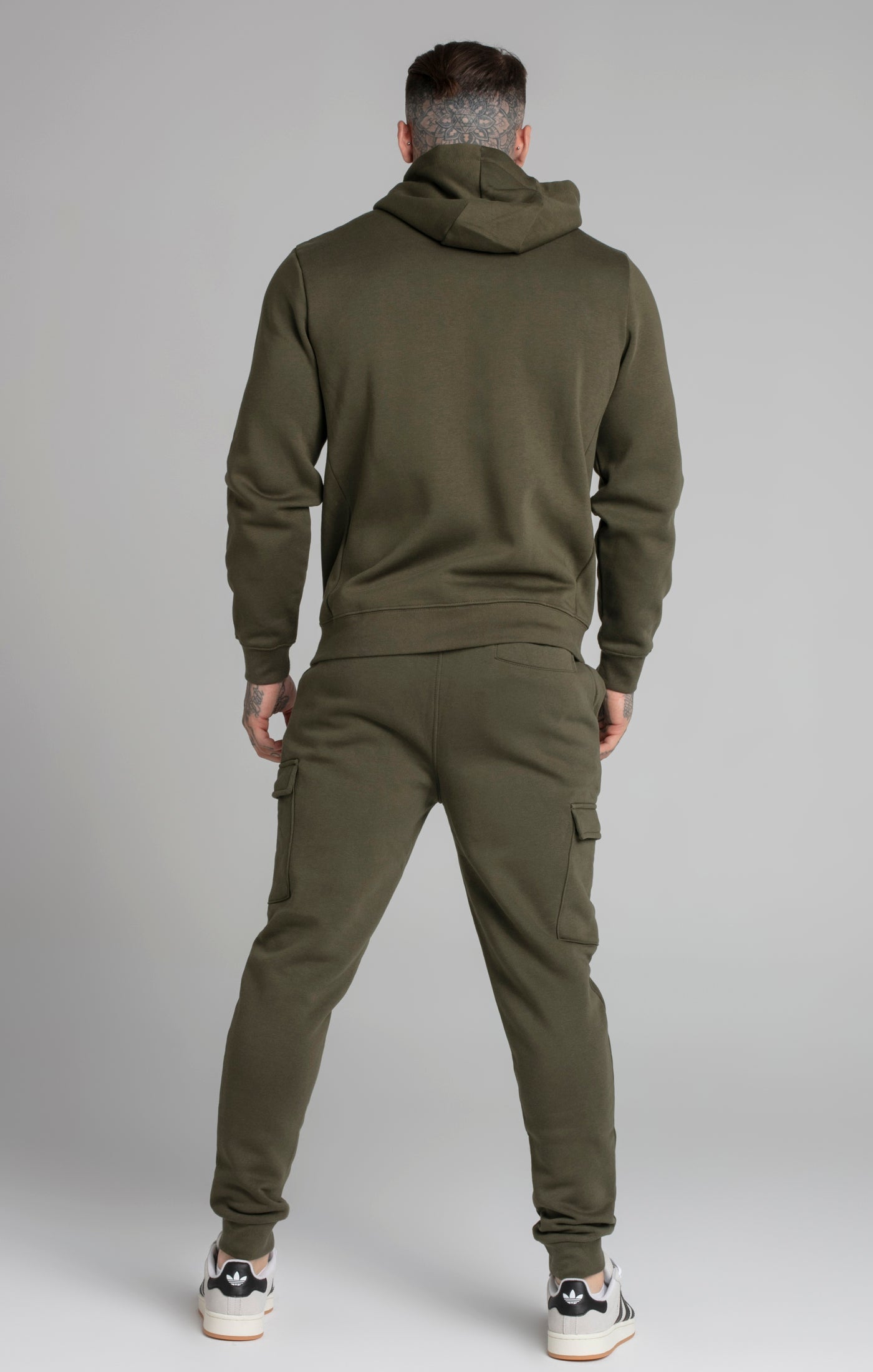 Felpa con cappuccio Essential Zip Through Funnel in Khaki Hoodie SikSilk