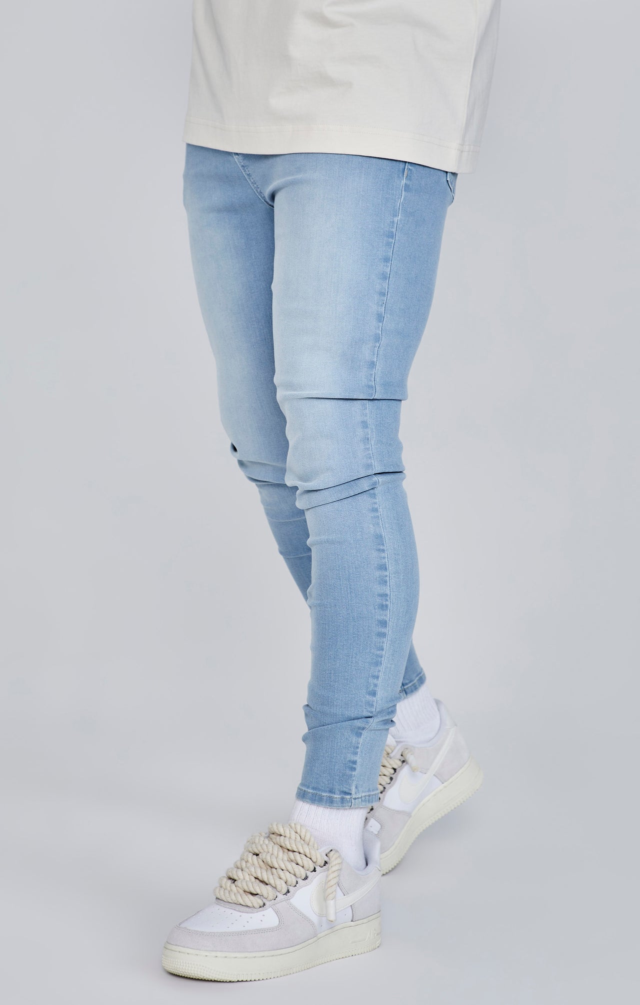 Jeans skinny in jeans blu SikSilk