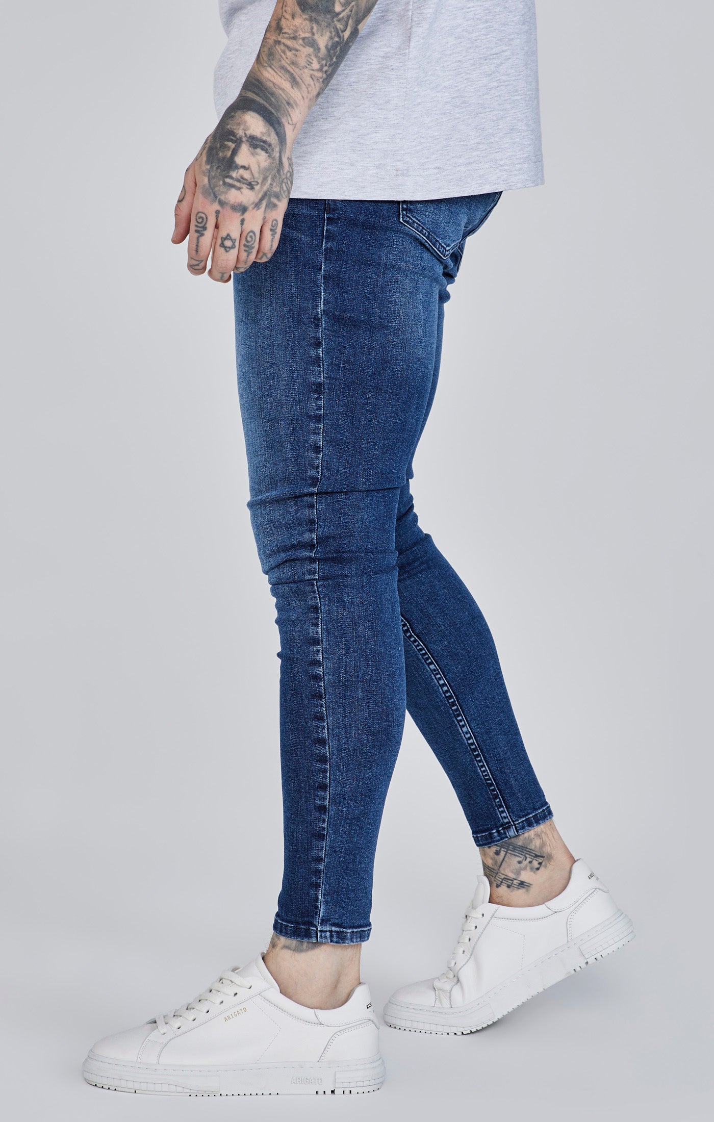 Jeans skinny in jeans blu SikSilk