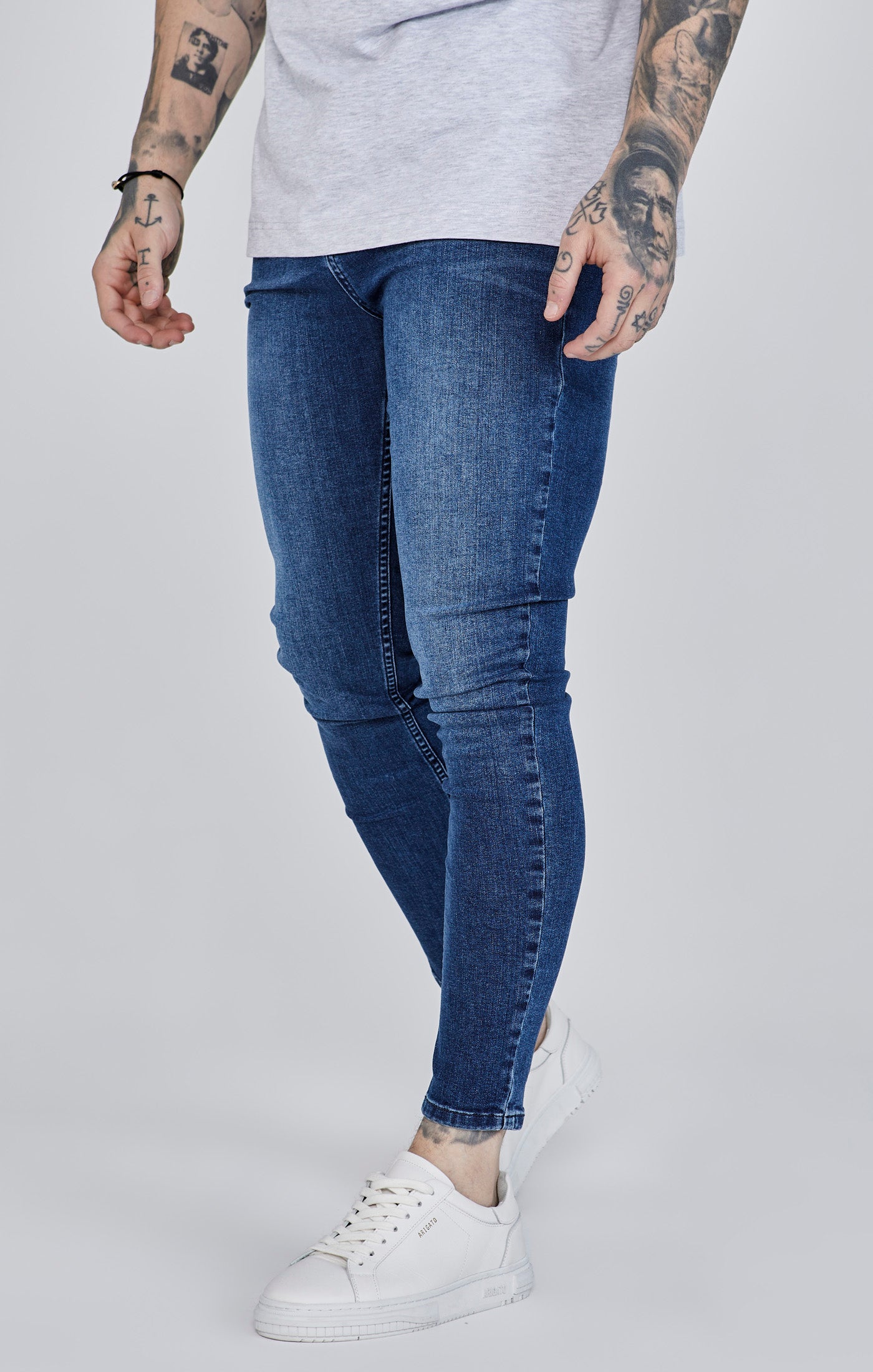Jeans skinny in jeans blu SikSilk