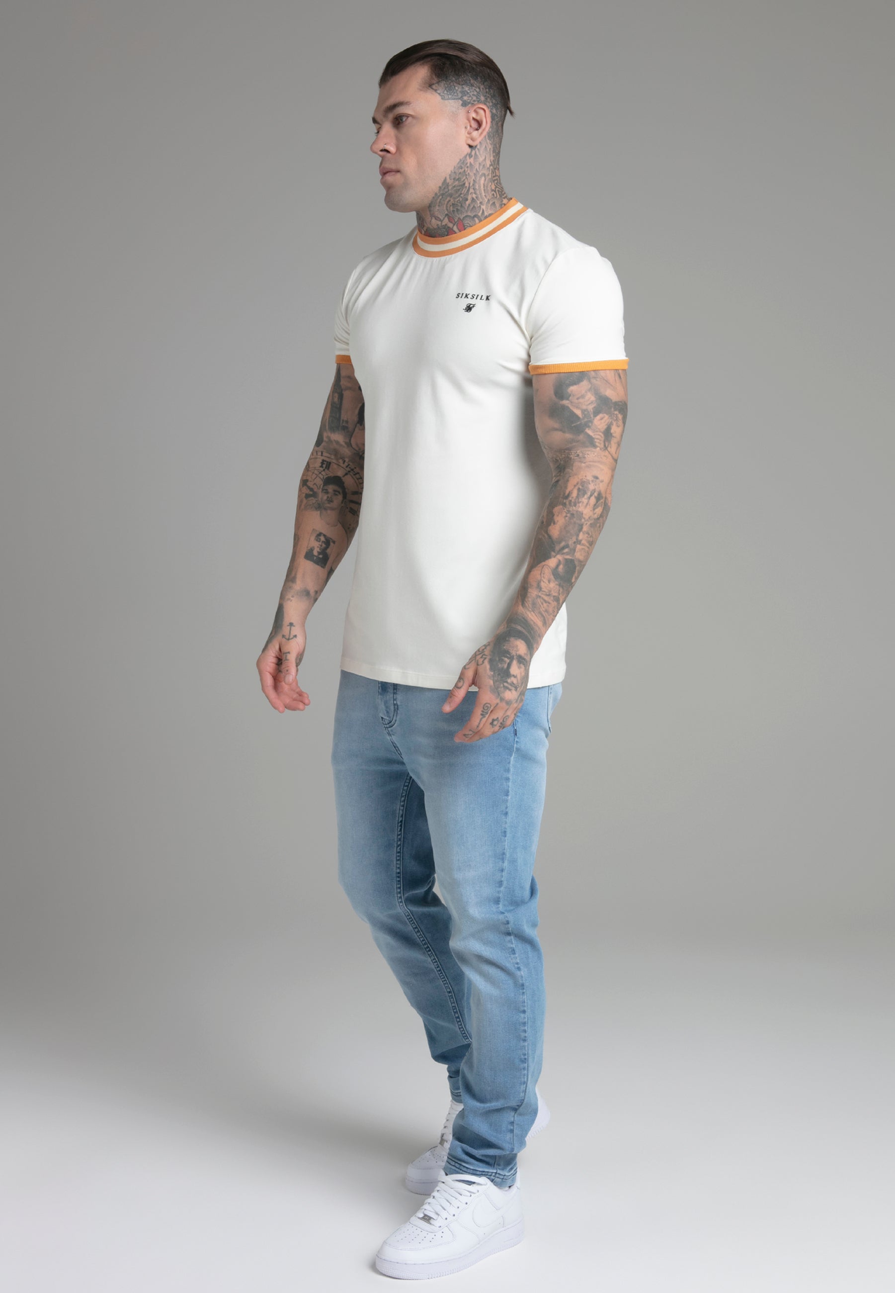 T-shirt Ringer in ecru T-shirt SikSilk