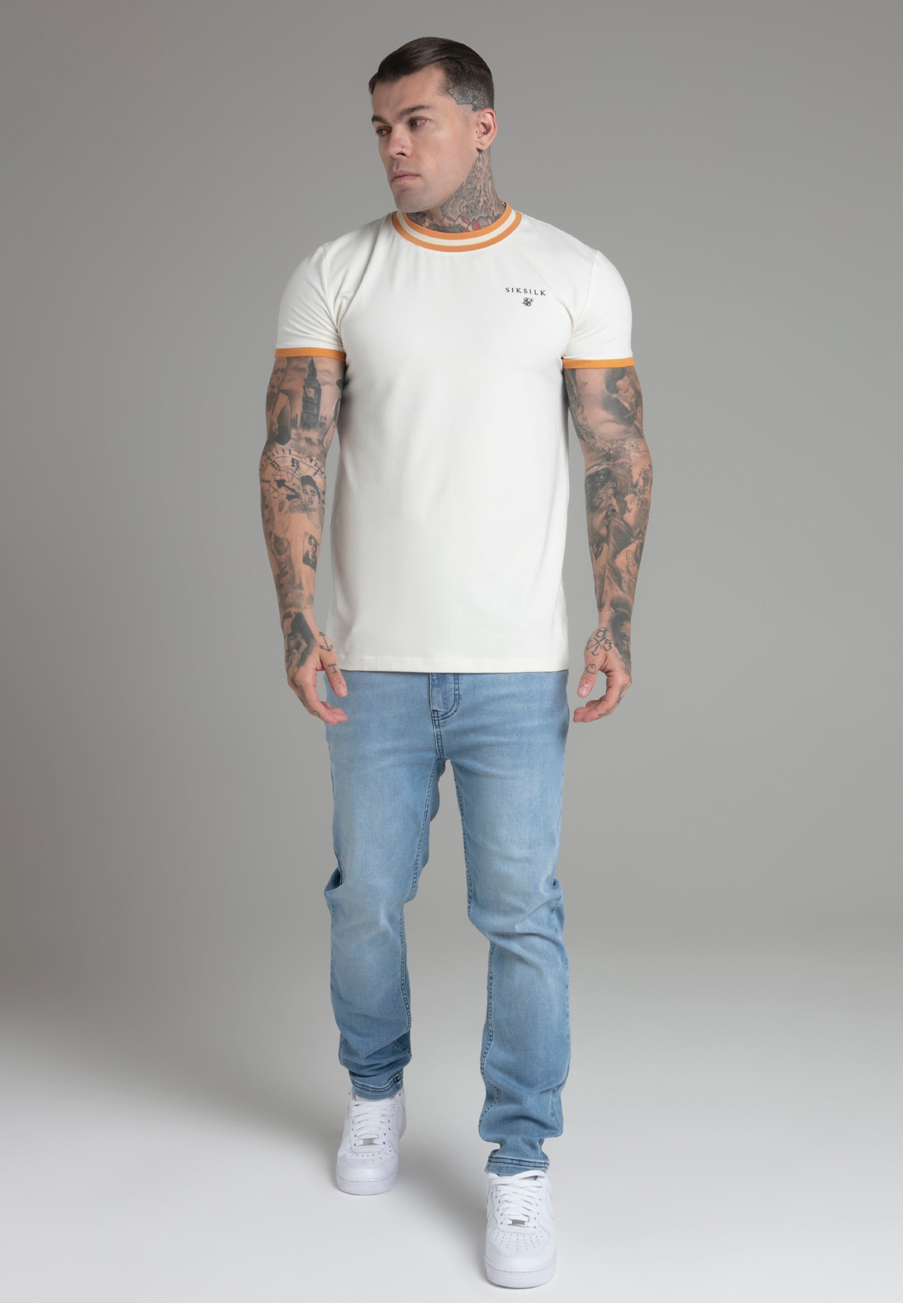T-shirt Ringer in ecru T-shirt SikSilk