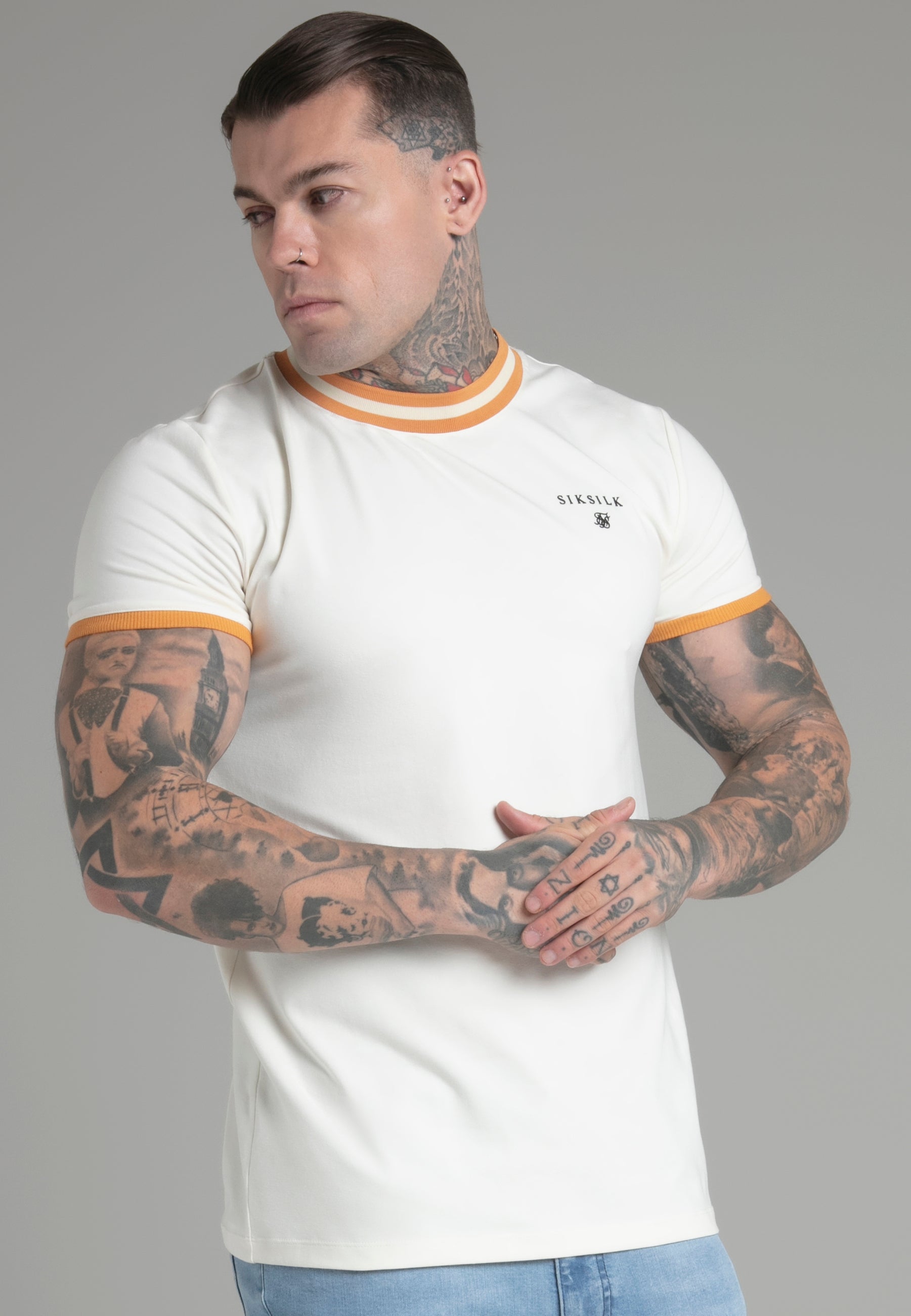 T-shirt Ringer in ecru T-shirt SikSilk