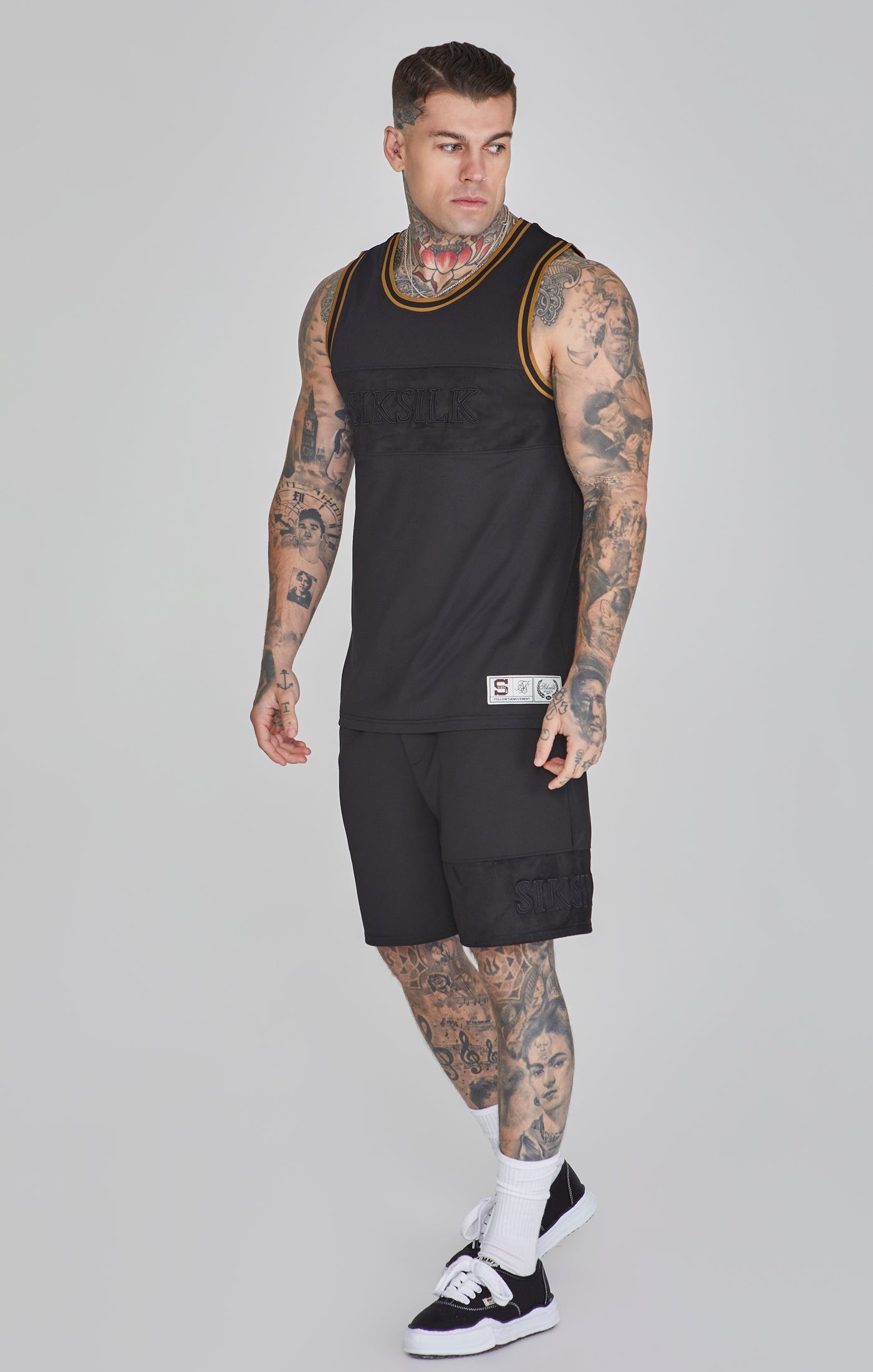 Gilet da basket in top nero SikSilk