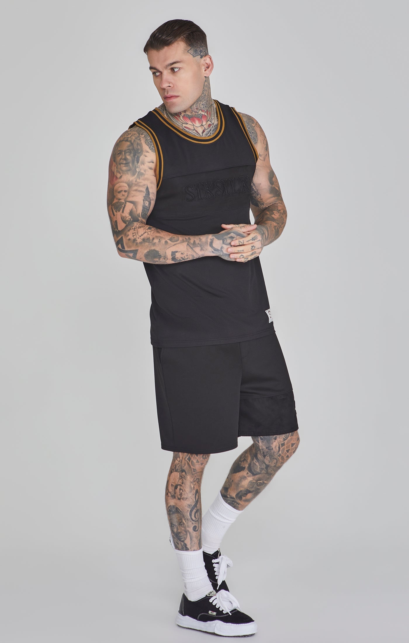 Gilet da basket in top nero SikSilk