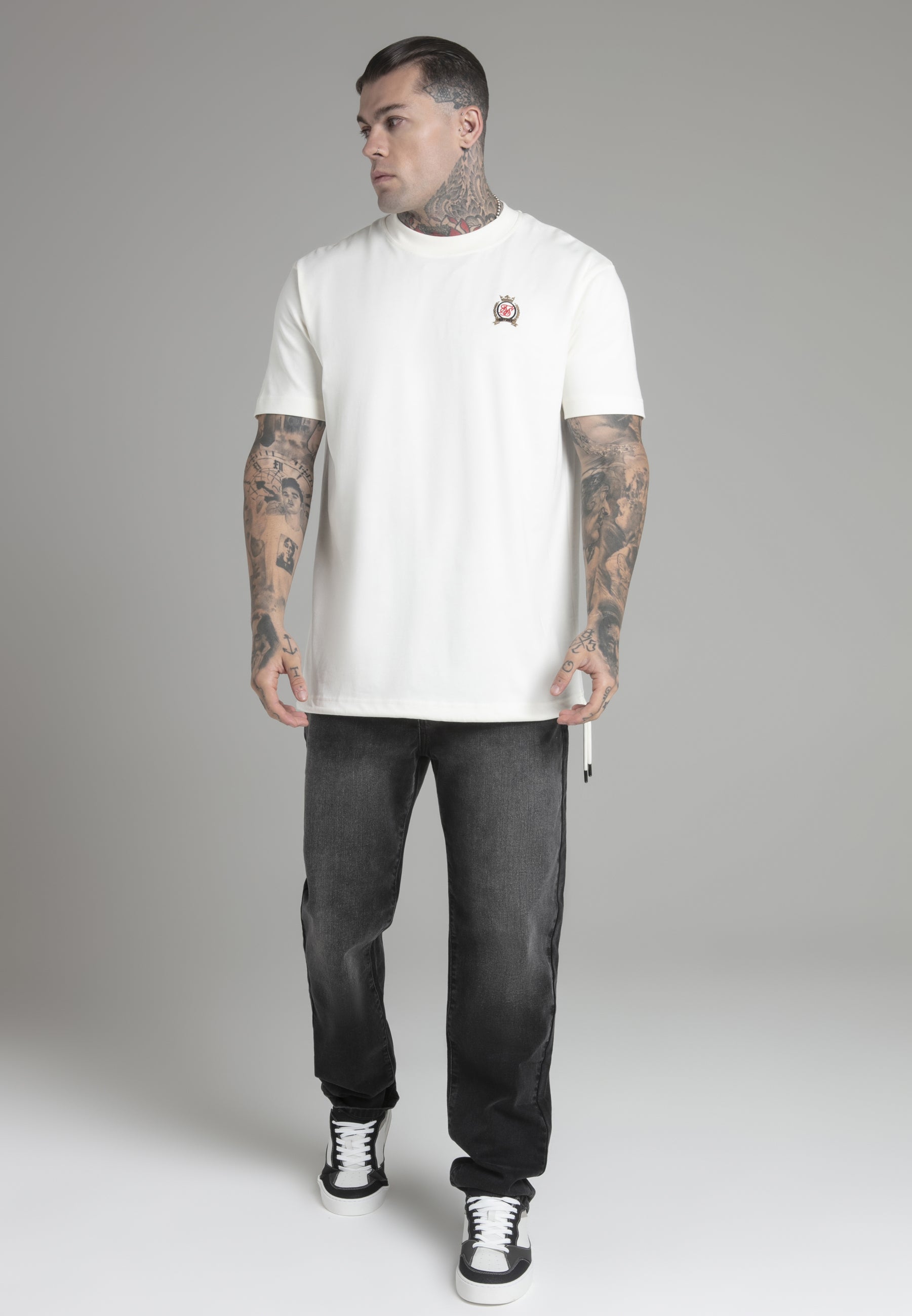 Maglietta oversize in ecru T-shirt SikSilk