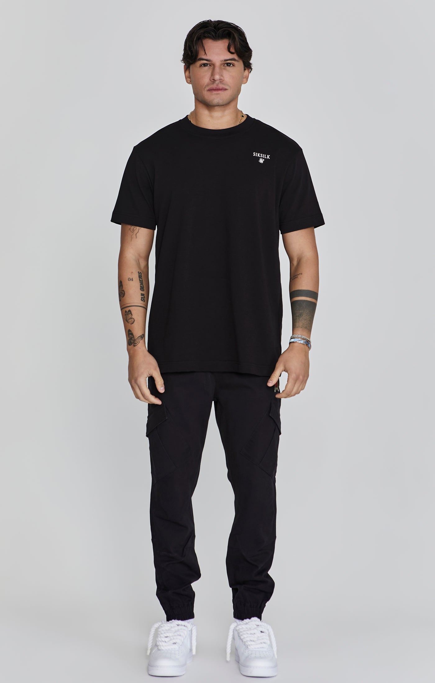 Pantaloni Cargo in nero Pantaloni SikSilk