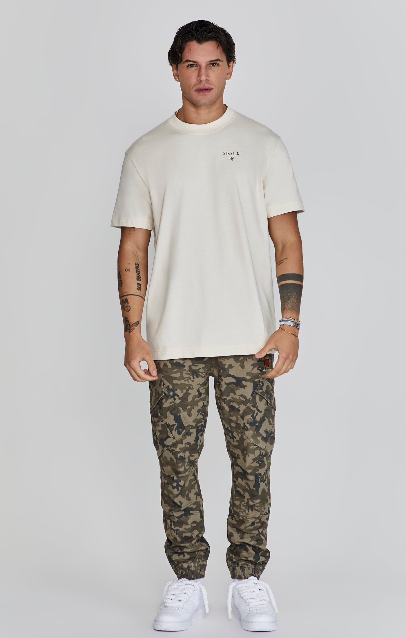 Pantaloni cargo in verde mimetico Pantaloni SikSilk