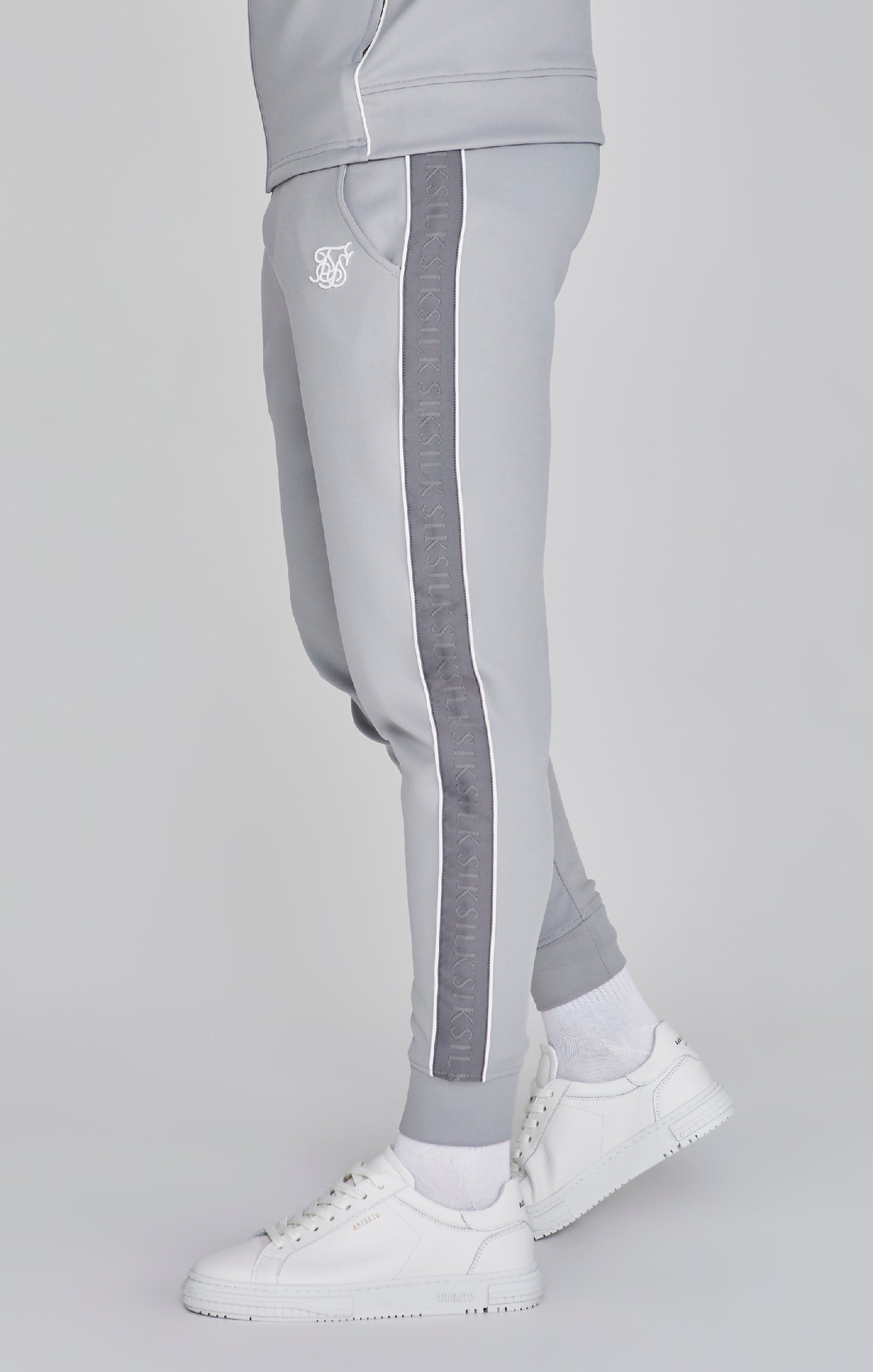 Felpa con cappuccio e joggers in set grigi SikSilk