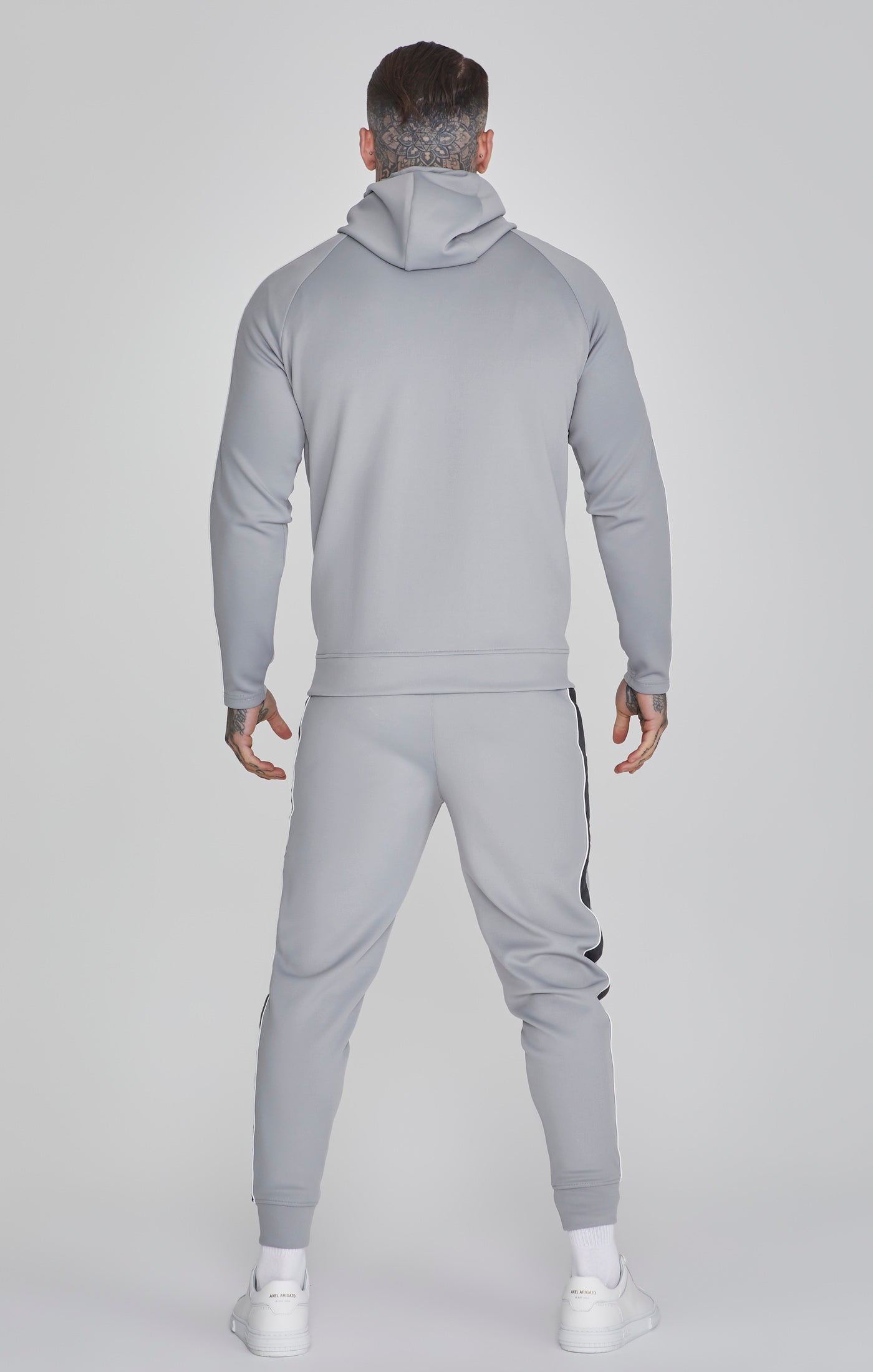 Felpa con cappuccio e joggers in set grigi SikSilk