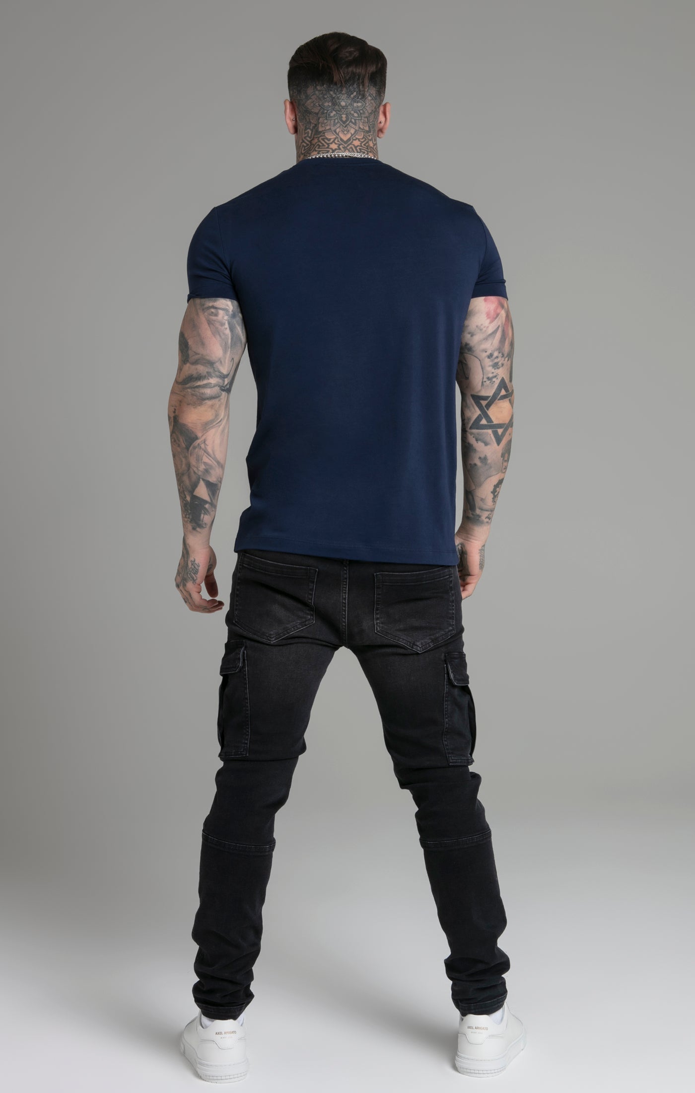 Maglietta Muscle Fit in Navy T-Shirt SikSilk