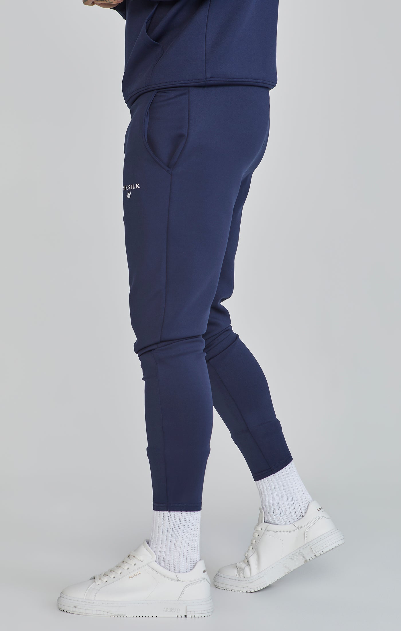 Joggers essenziali in polietilene con pantaloni blu SikSilk
