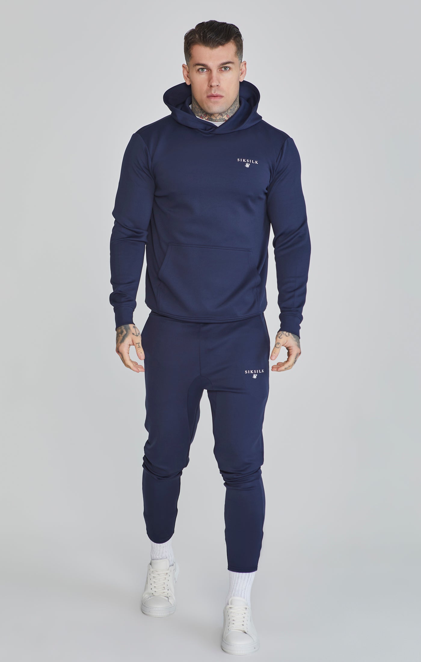 Joggers essenziali in polietilene con pantaloni blu SikSilk