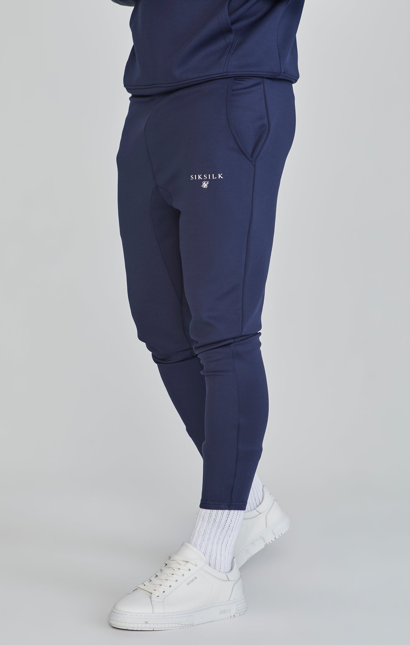 Joggers essenziali in polietilene con pantaloni blu SikSilk